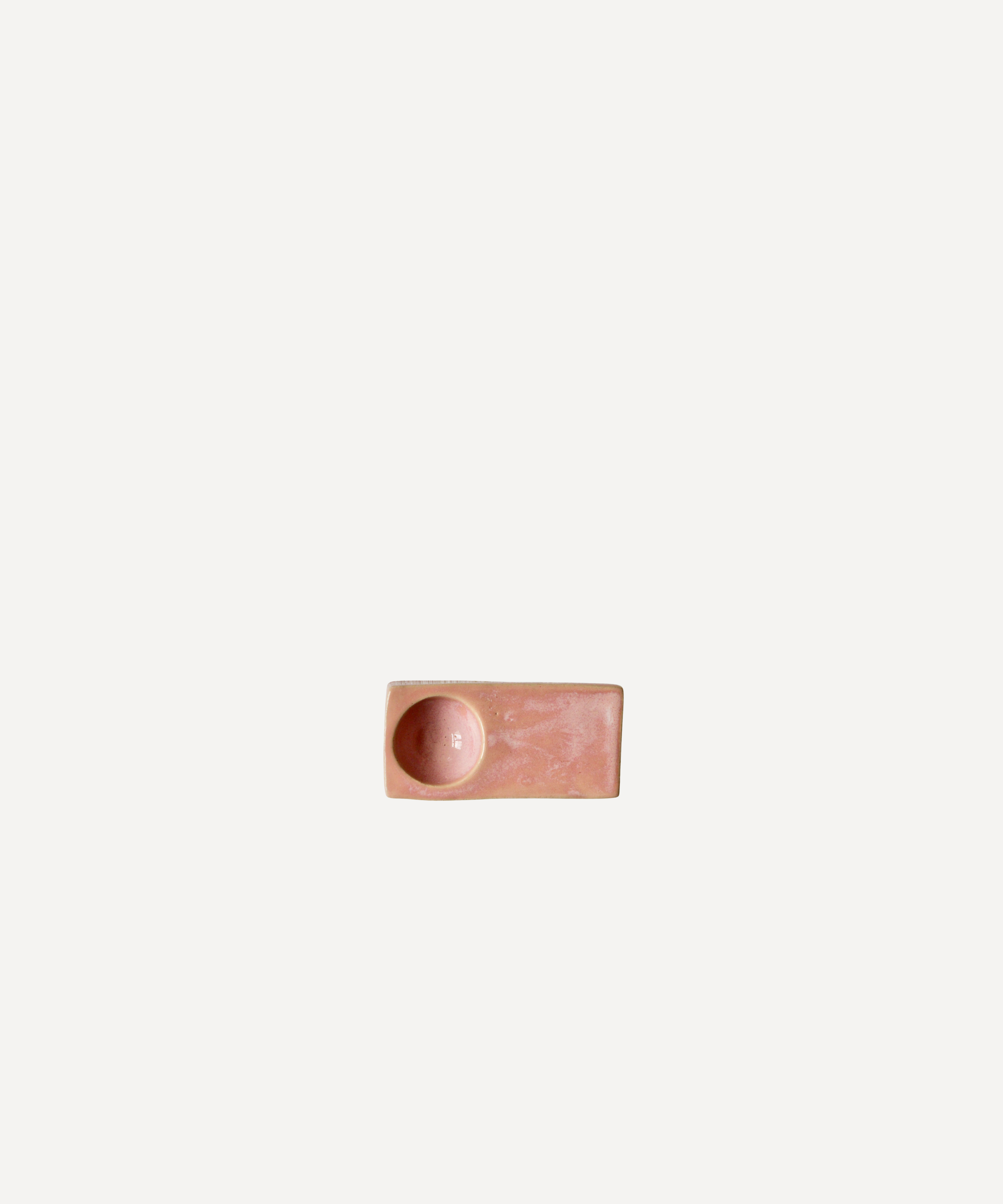 Rectangular Stoneware Egg Cup – Pink, Handmade