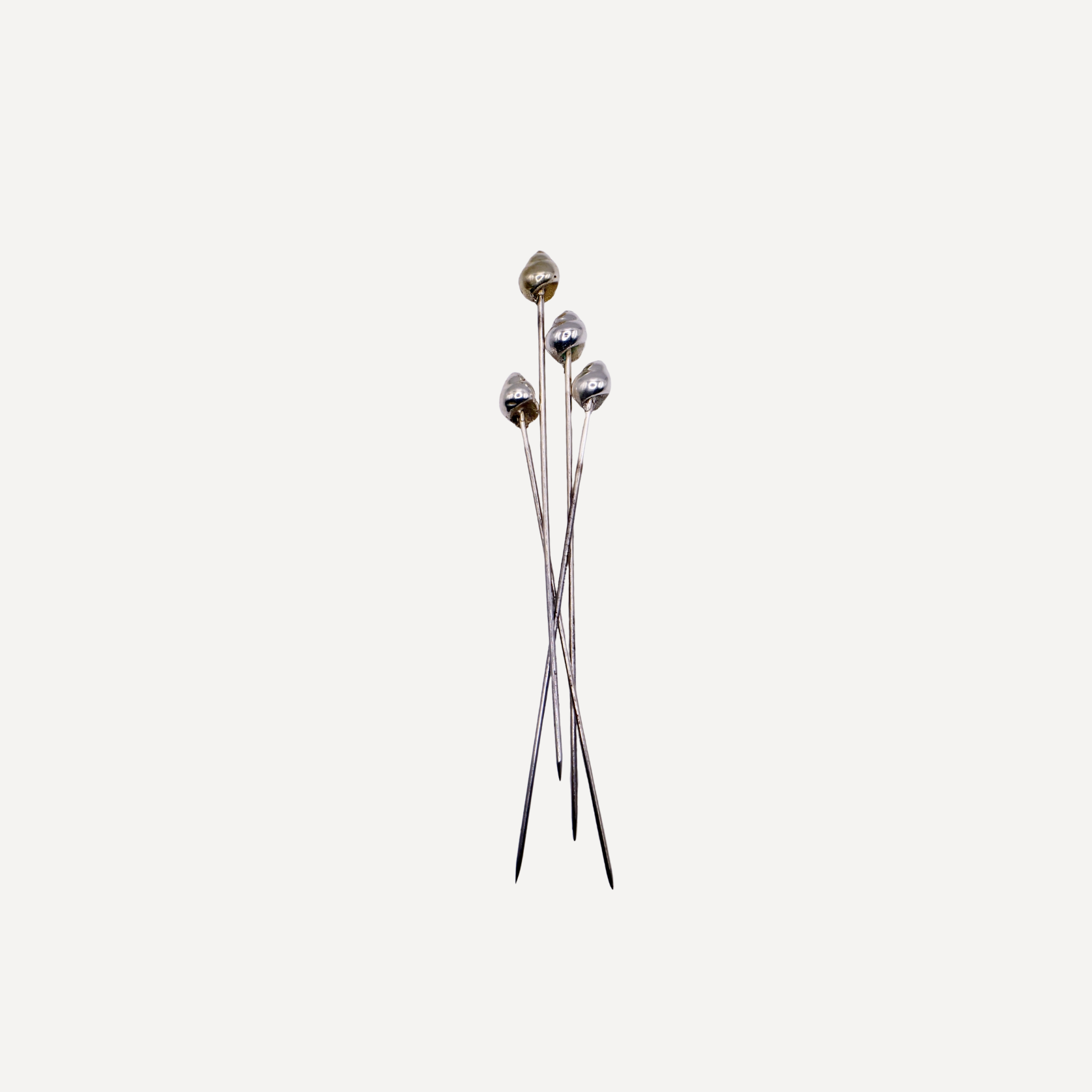Silver Plate Shell Cocktail Sticks | Set of 4