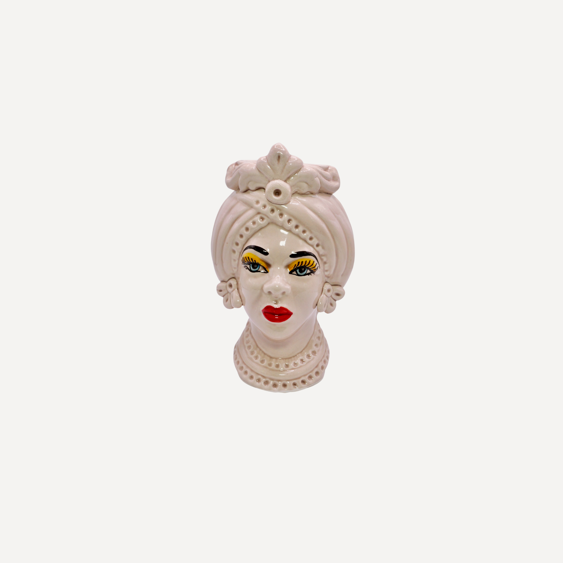 Small Handcrafted Sicilian Head Vase | White