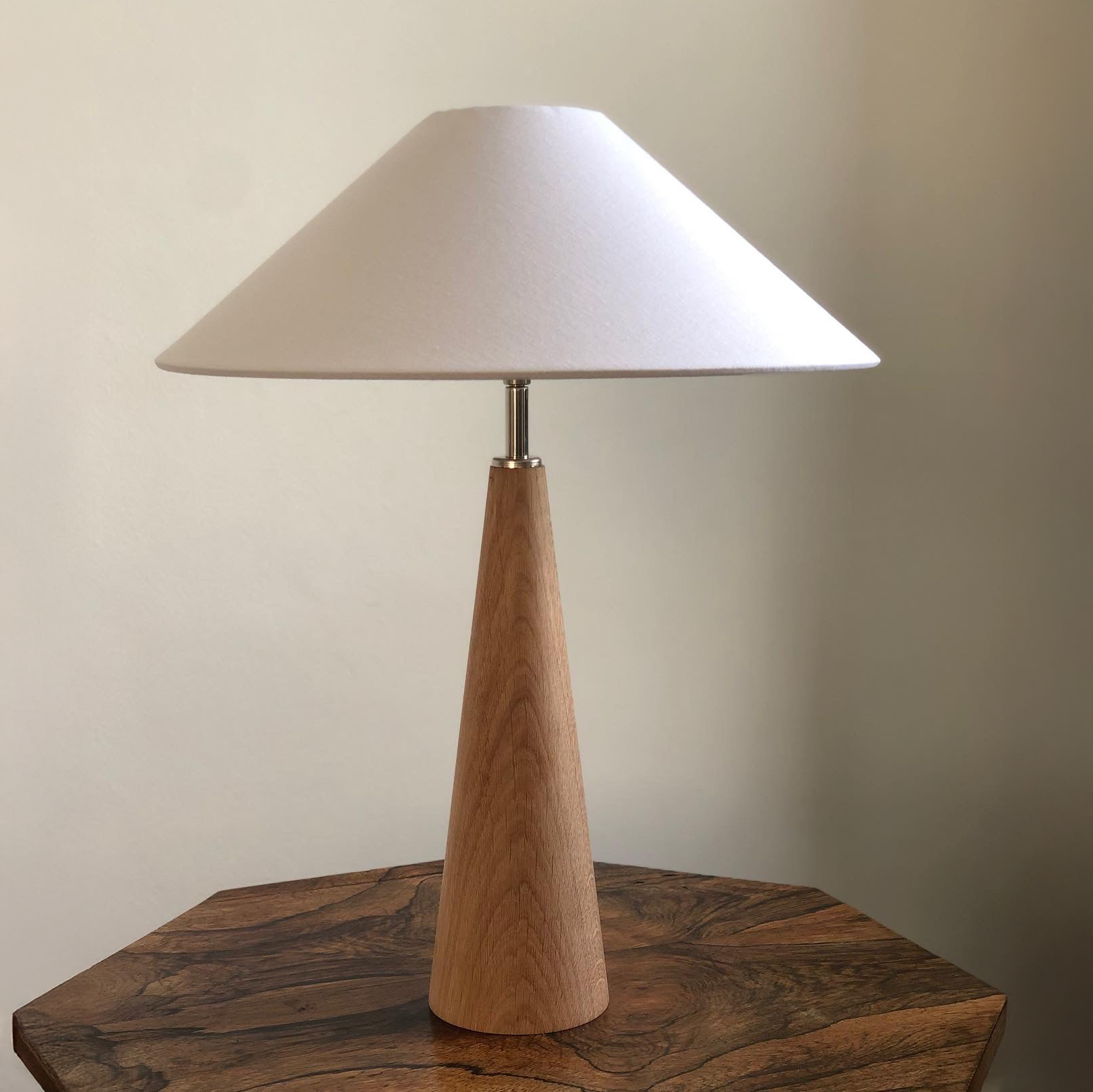 Strobe Conical Oak Lamp Base