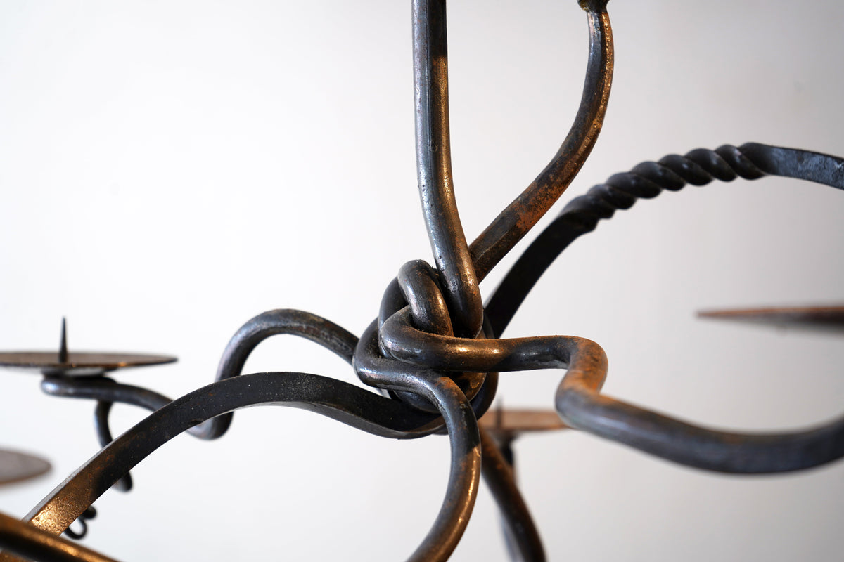 Forged Metal Knot Candelabra