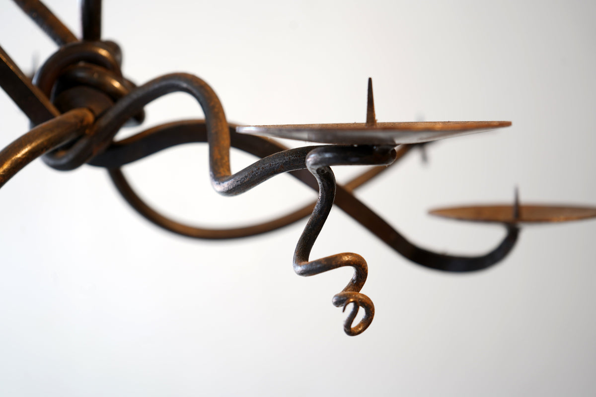 Forged Metal Knot Candelabra