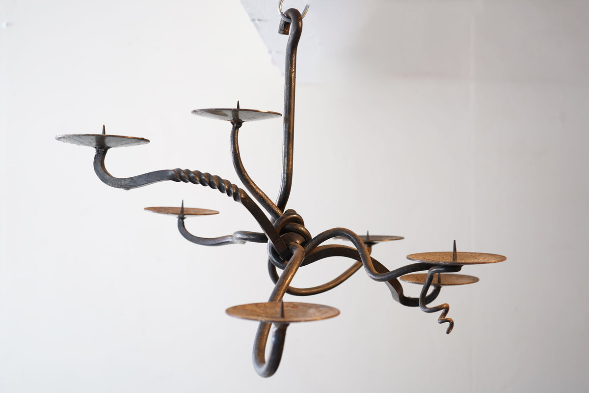 Forged Metal Knot Candelabra