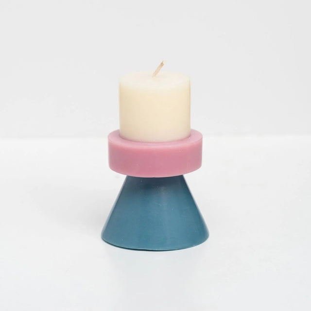 Stack Candle Mini | Ivory, Lavender & Blue Grey