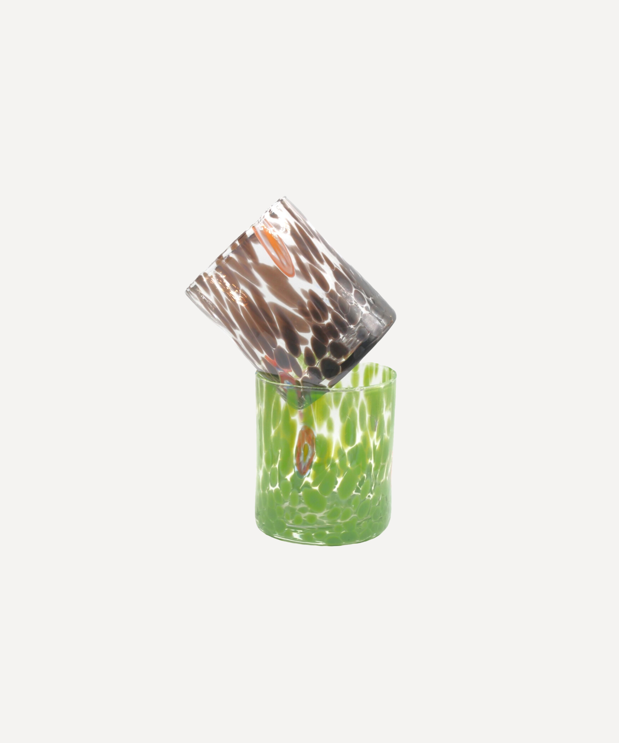 Marla Primrose Green Murano Glass Tumbler – Handblown Venetian Glassware