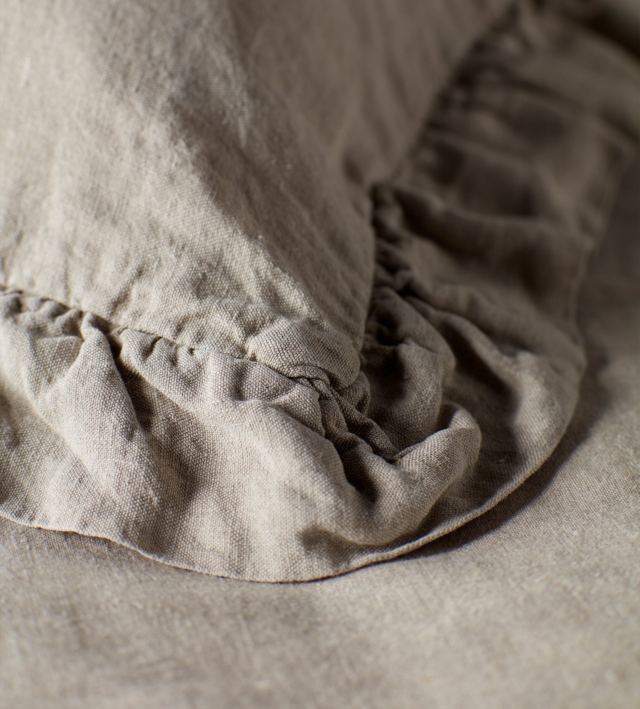 Natural 100% Linen Frill Pillowcase