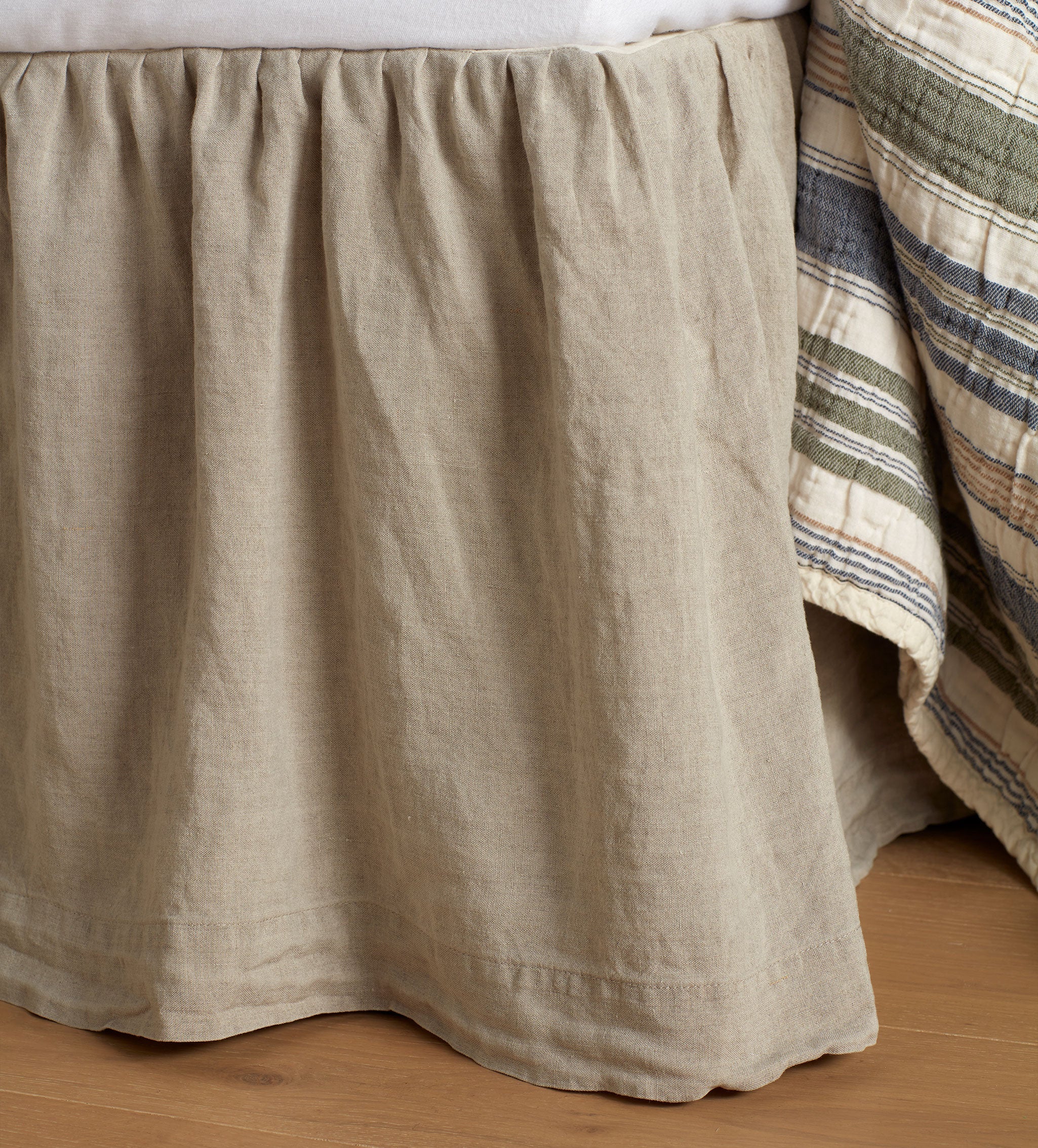 Natural 100% Linen Frill Valance