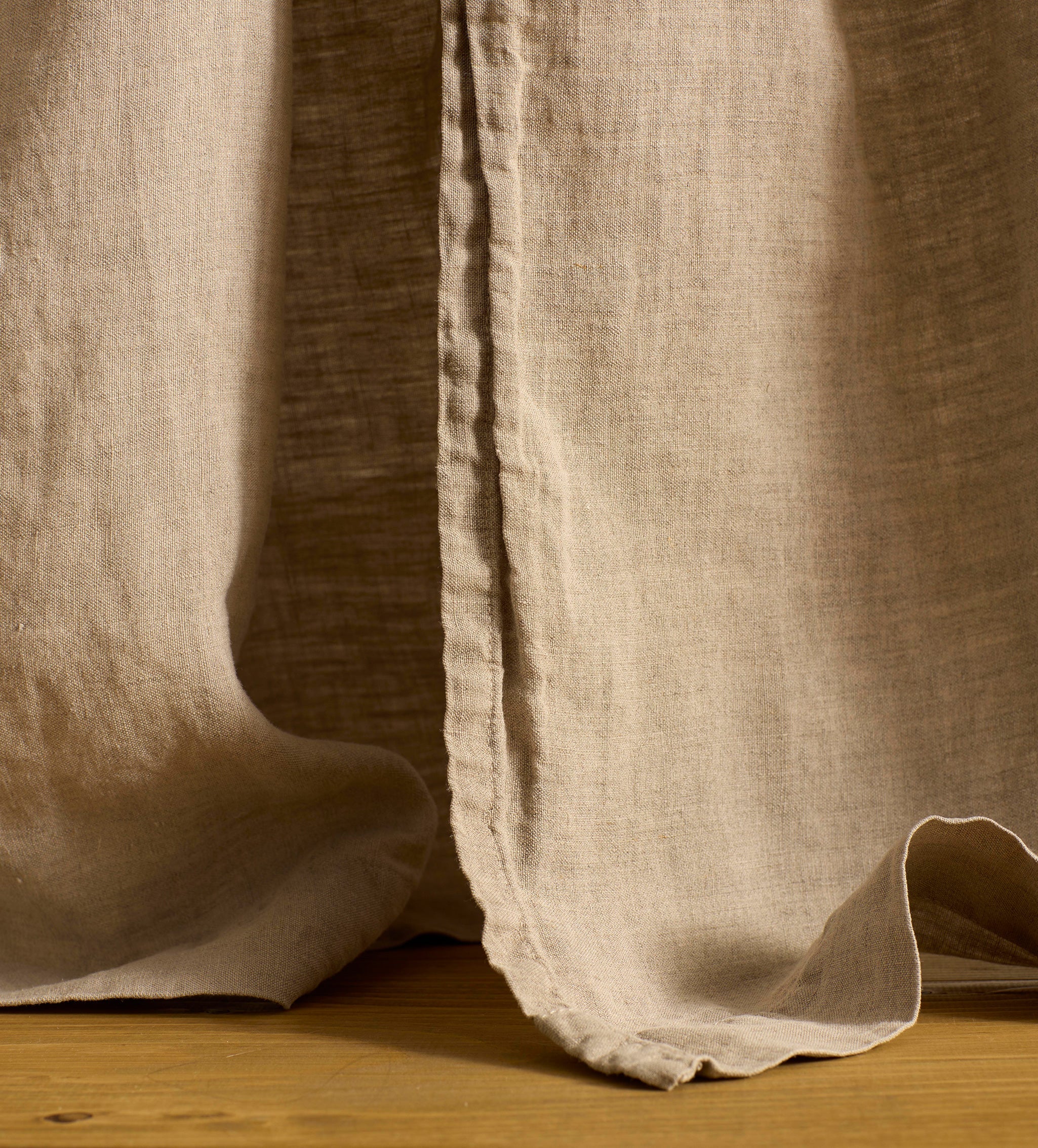 Natural 100% Linen Loop Top Curtain (Single)