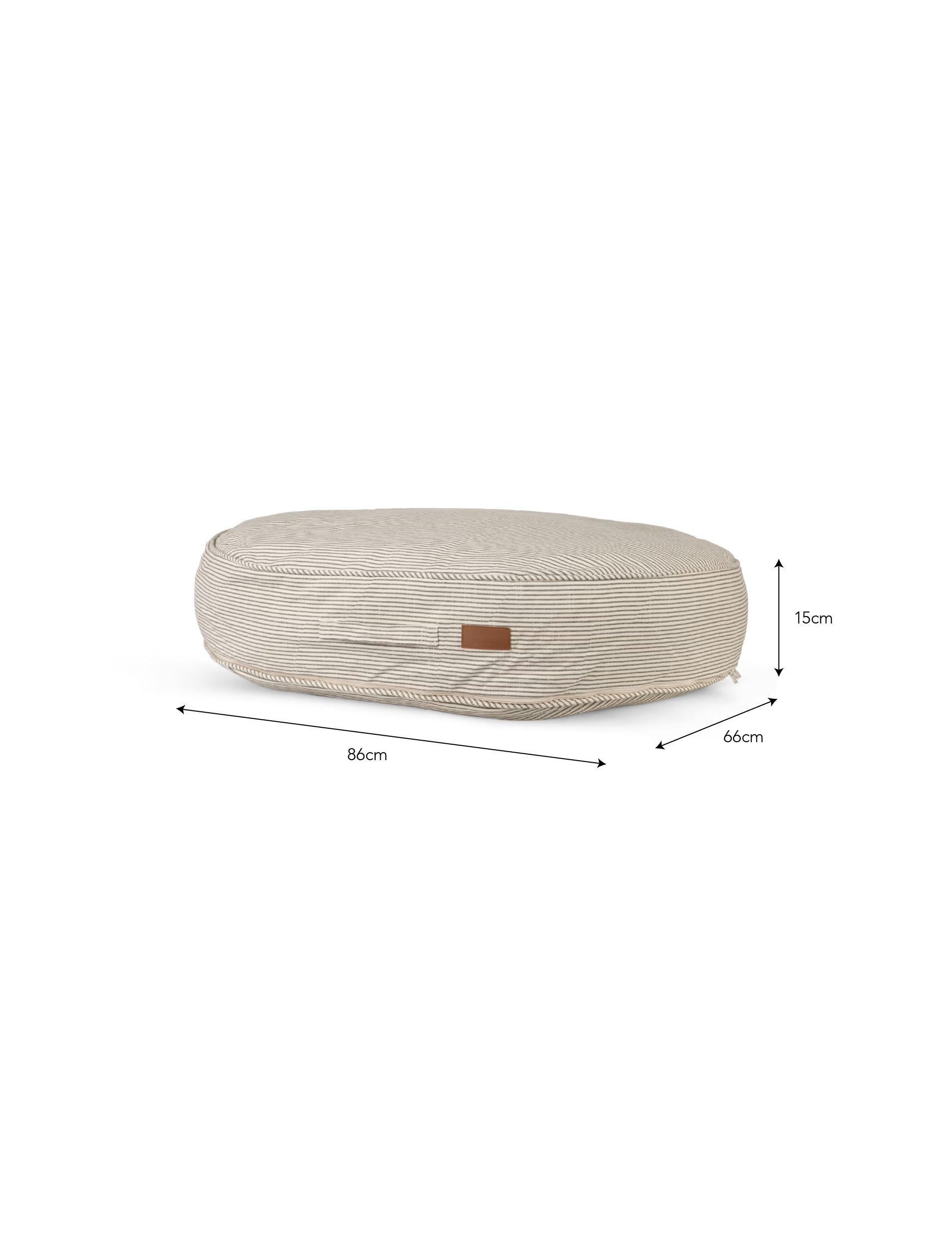 Oaklands Stripe Pet Cushion Oval Large Fern
