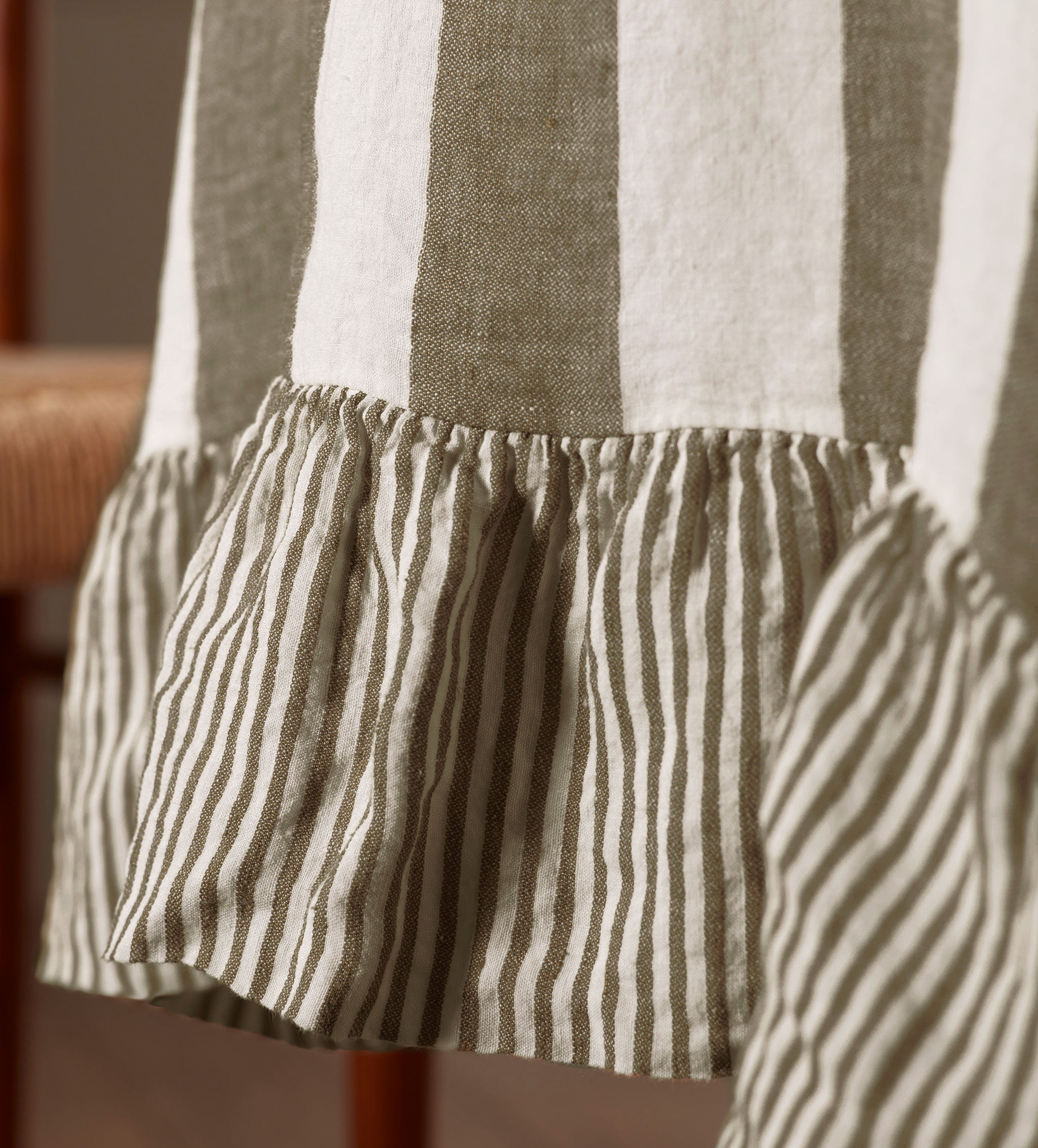 Dark Olive Cora 100% Linen Round Tablecloth