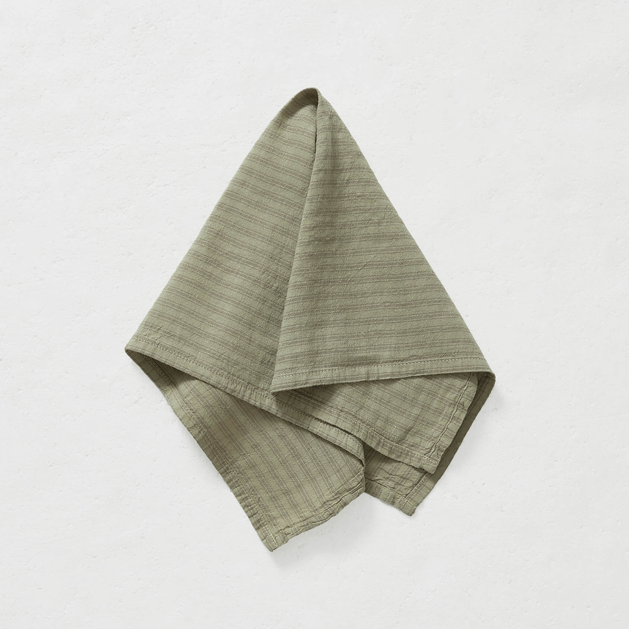 Set of 4 Olive Ticking Stripe Napkins