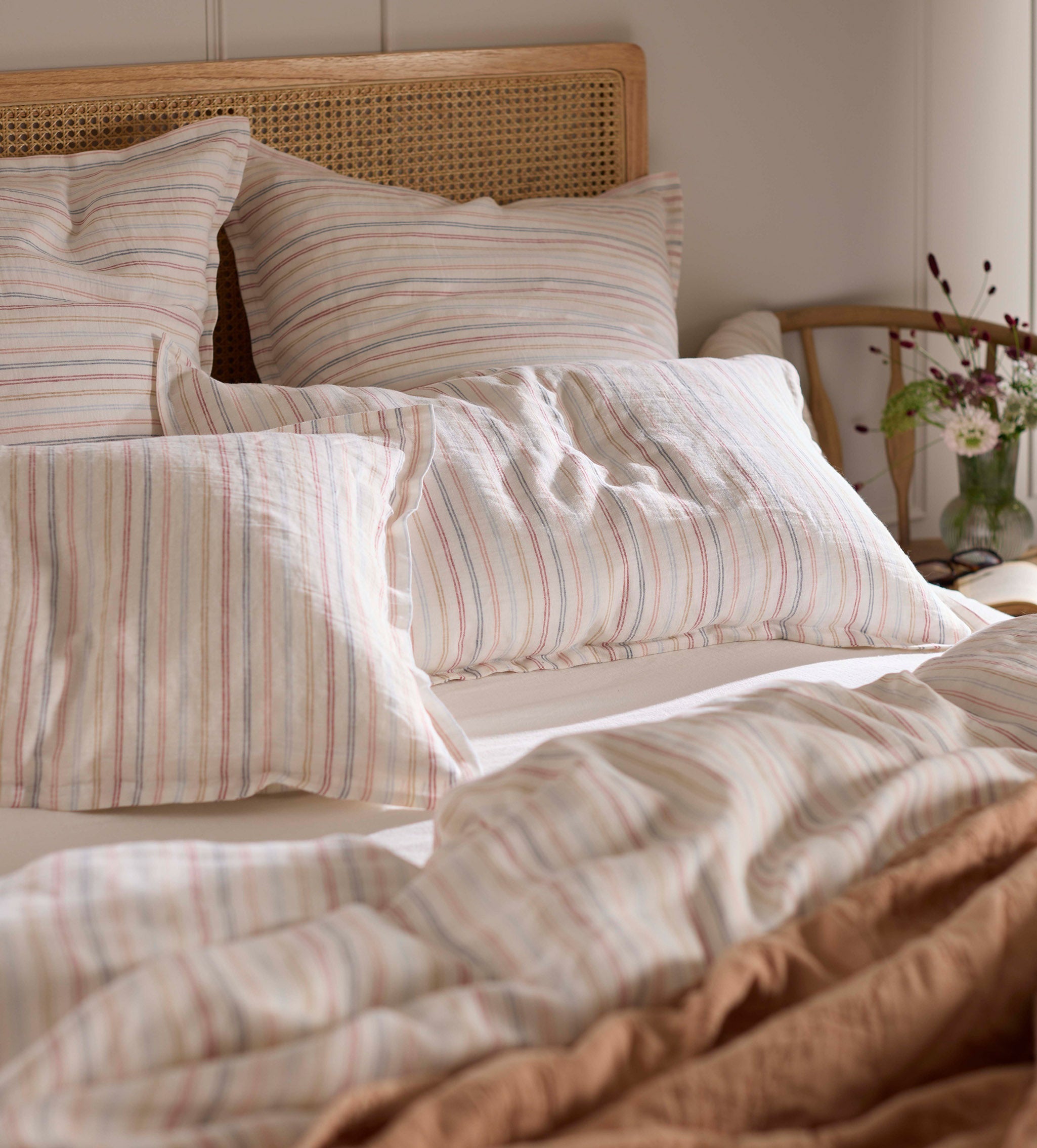 Olivia Stripe 100% Linen Duvet Cover