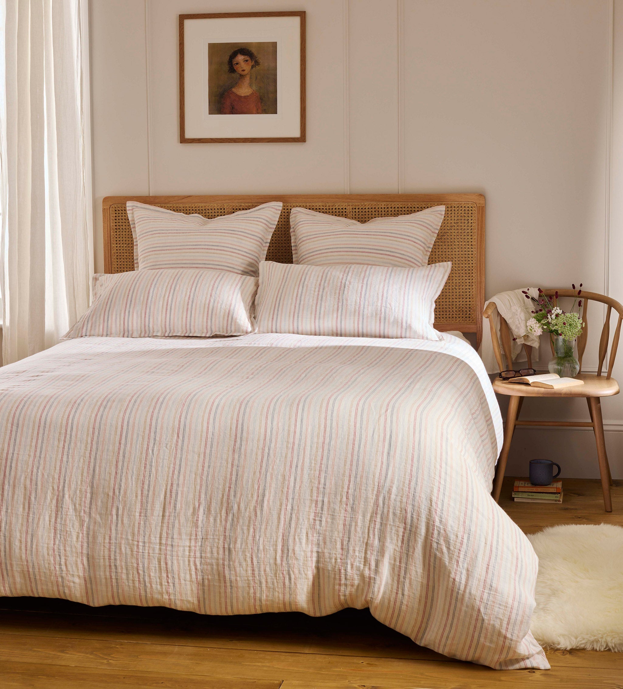 Olivia Stripe 100% Linen Duvet Cover