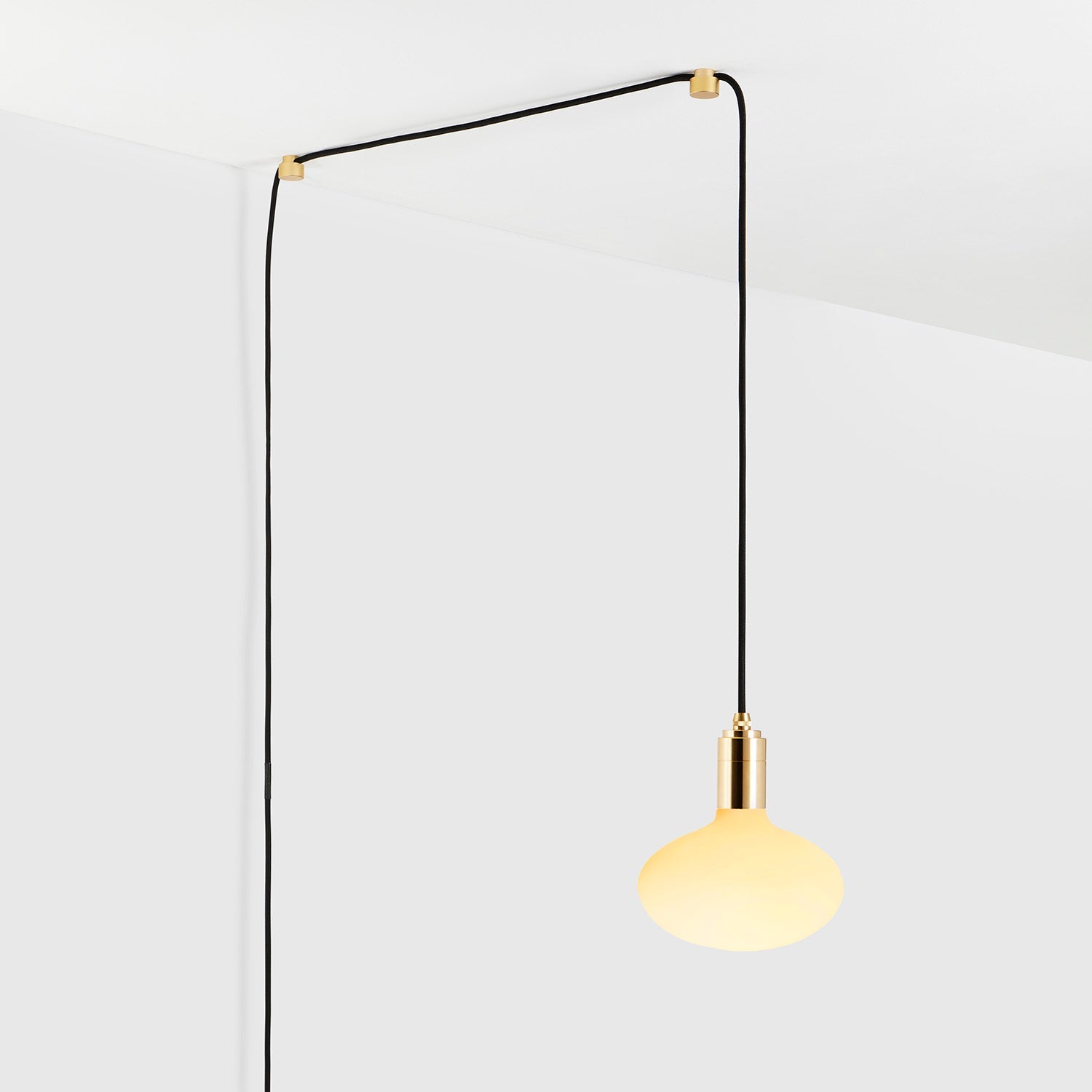 Oval Dim-to-Warm Plug-In Pendant in Brass
