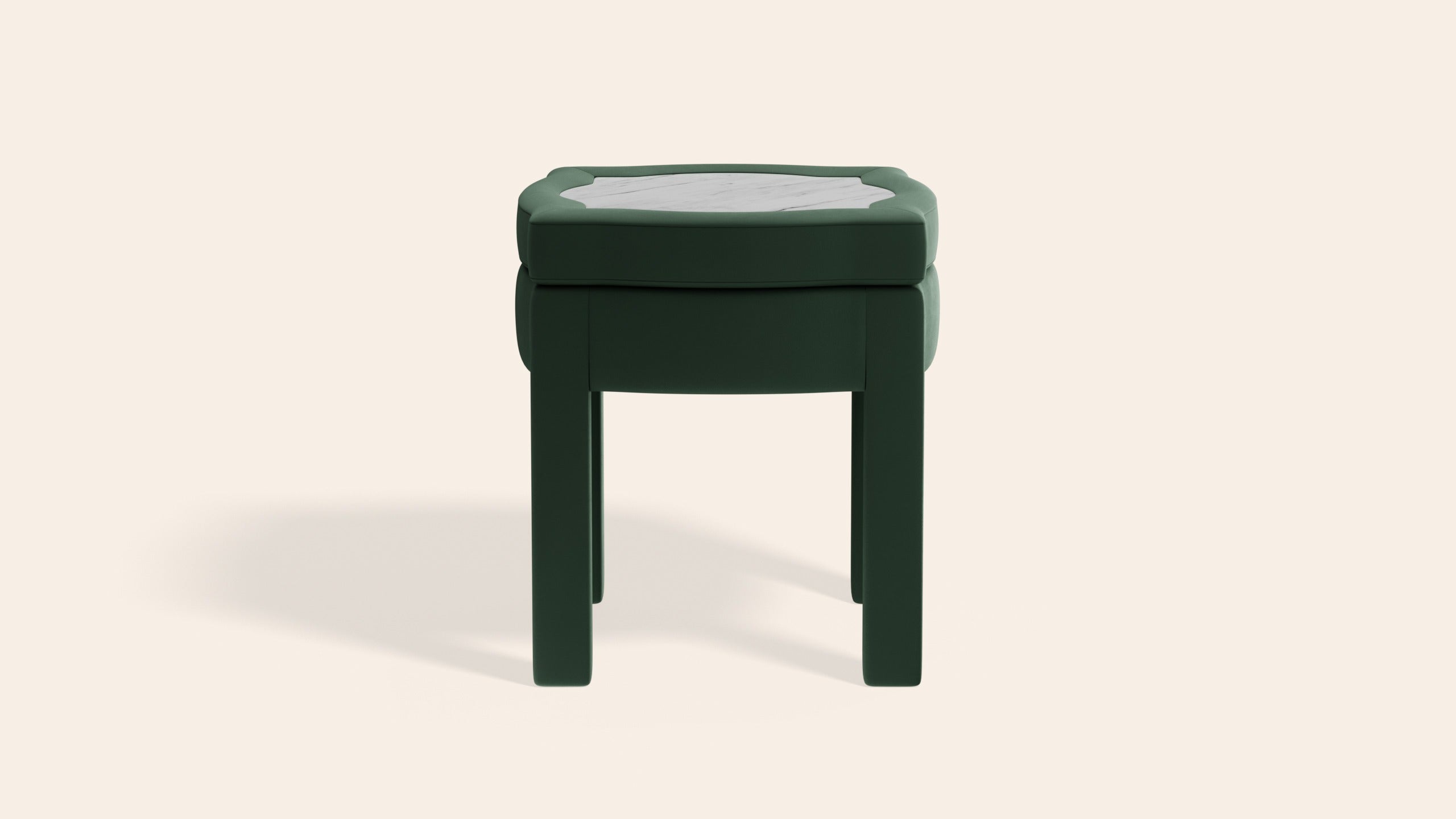 Piero Footstool, Olive Linen