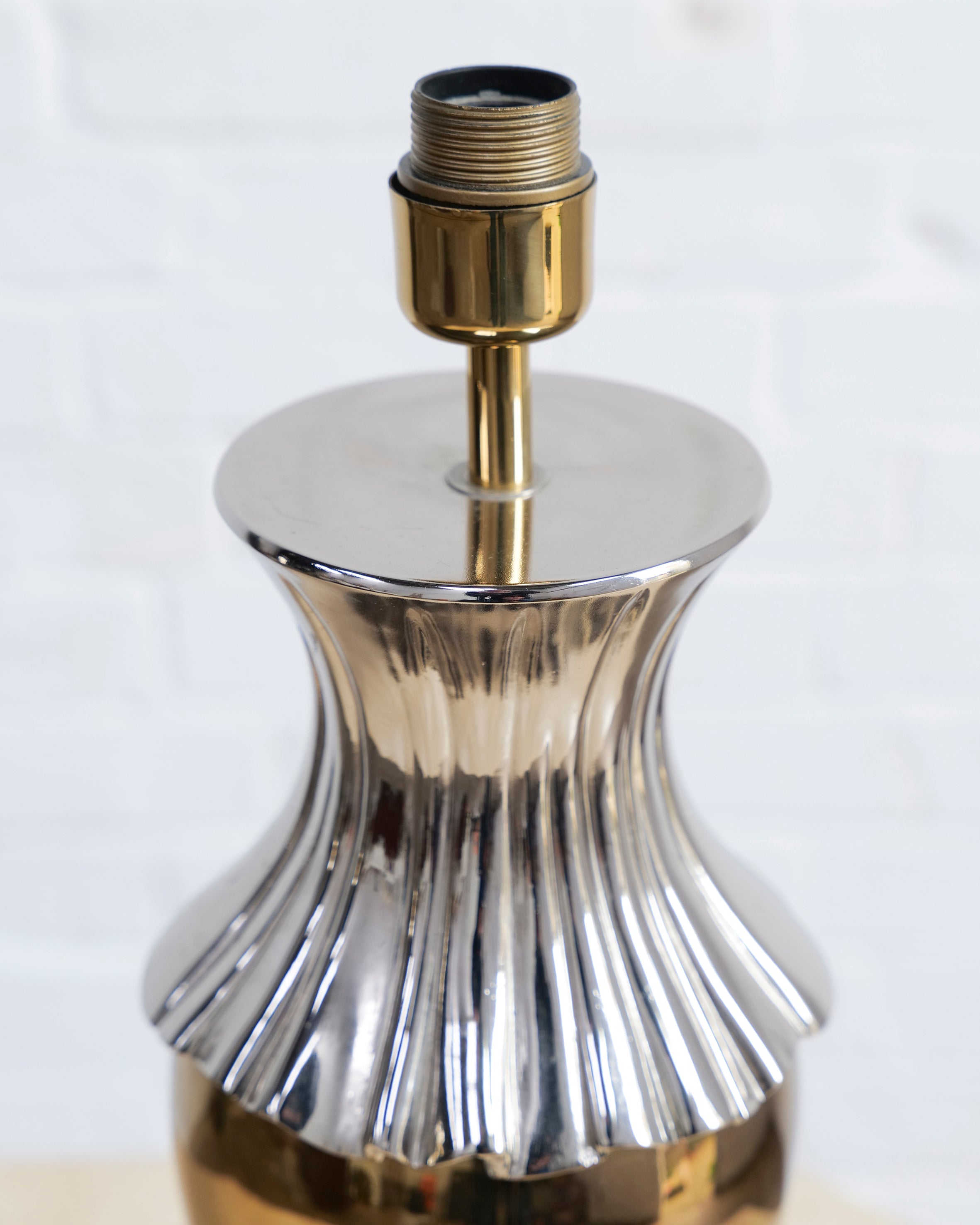 Silver And Brass Two Tone Lamp