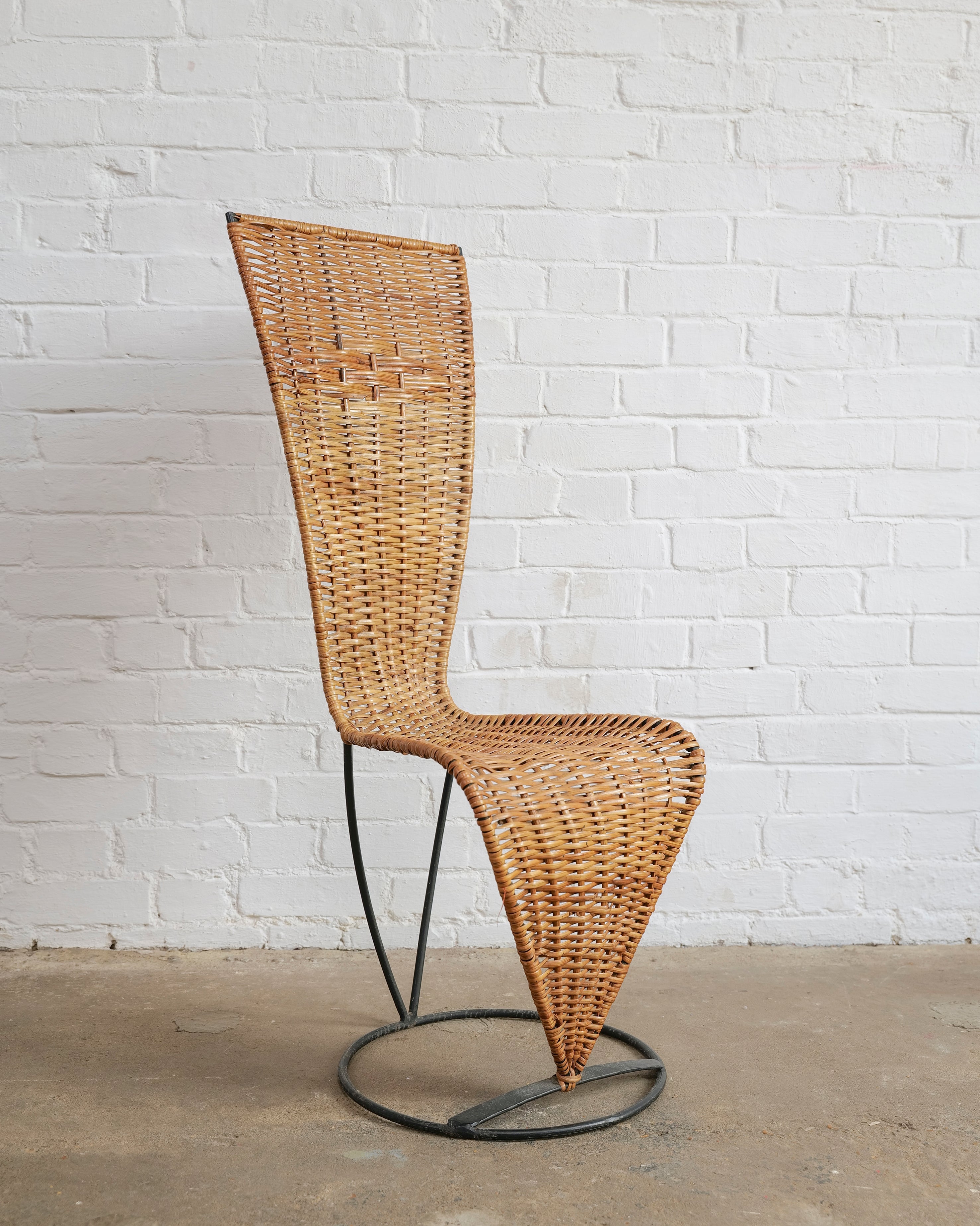 French Wicker Chairs in The style of Tom Dixon