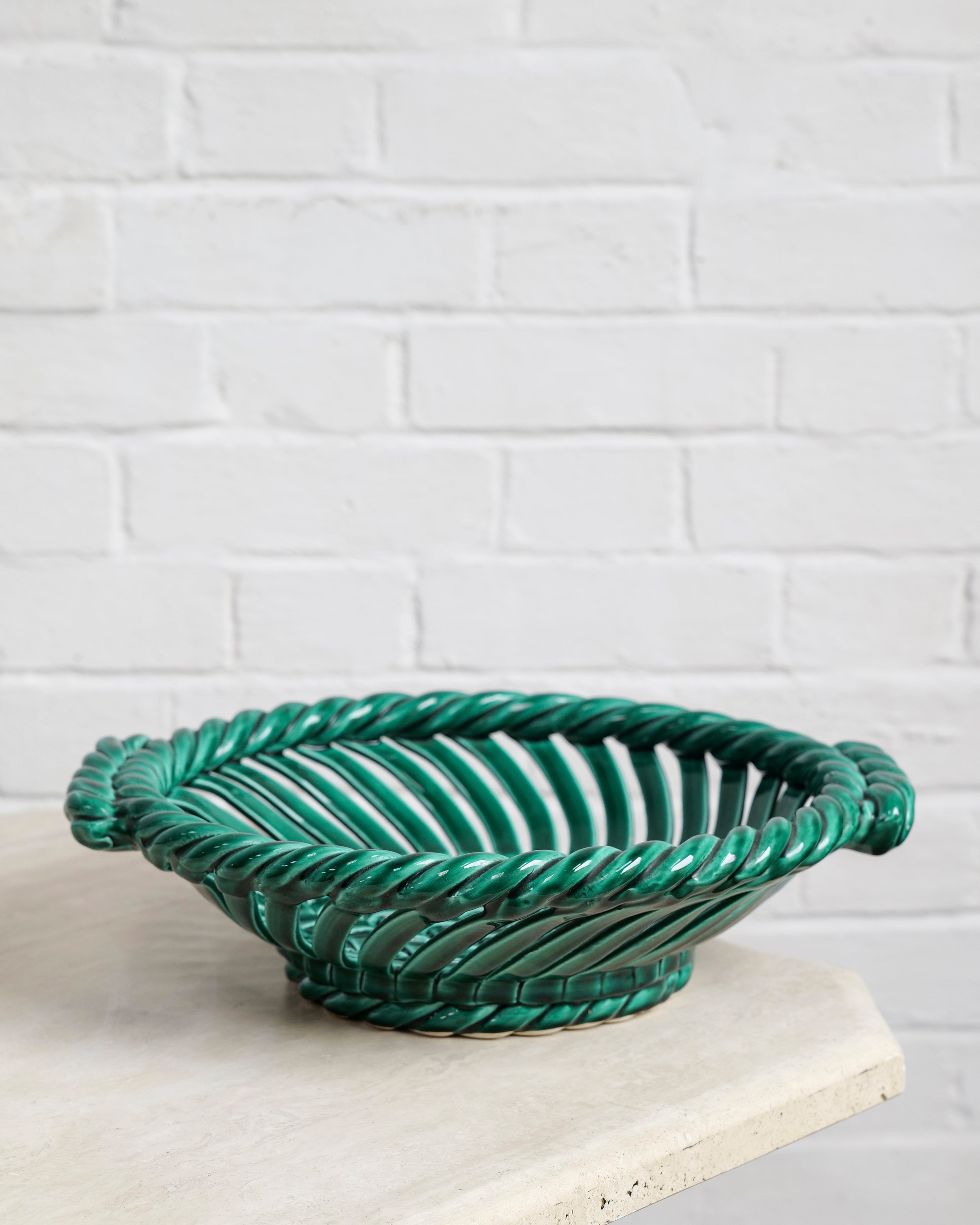 Jade Green Vallauris Woven Bowl