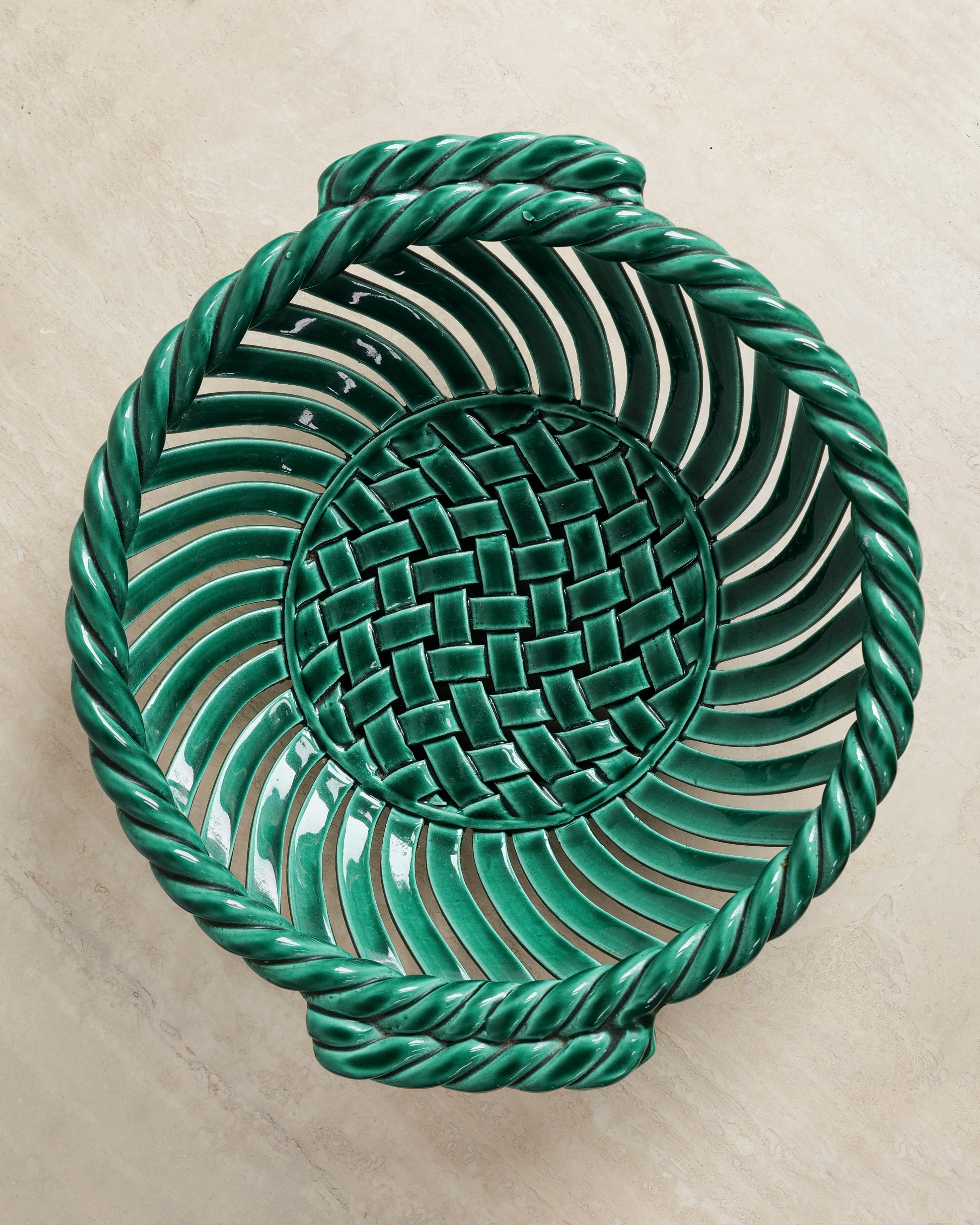 Jade Green Vallauris Woven Bowl