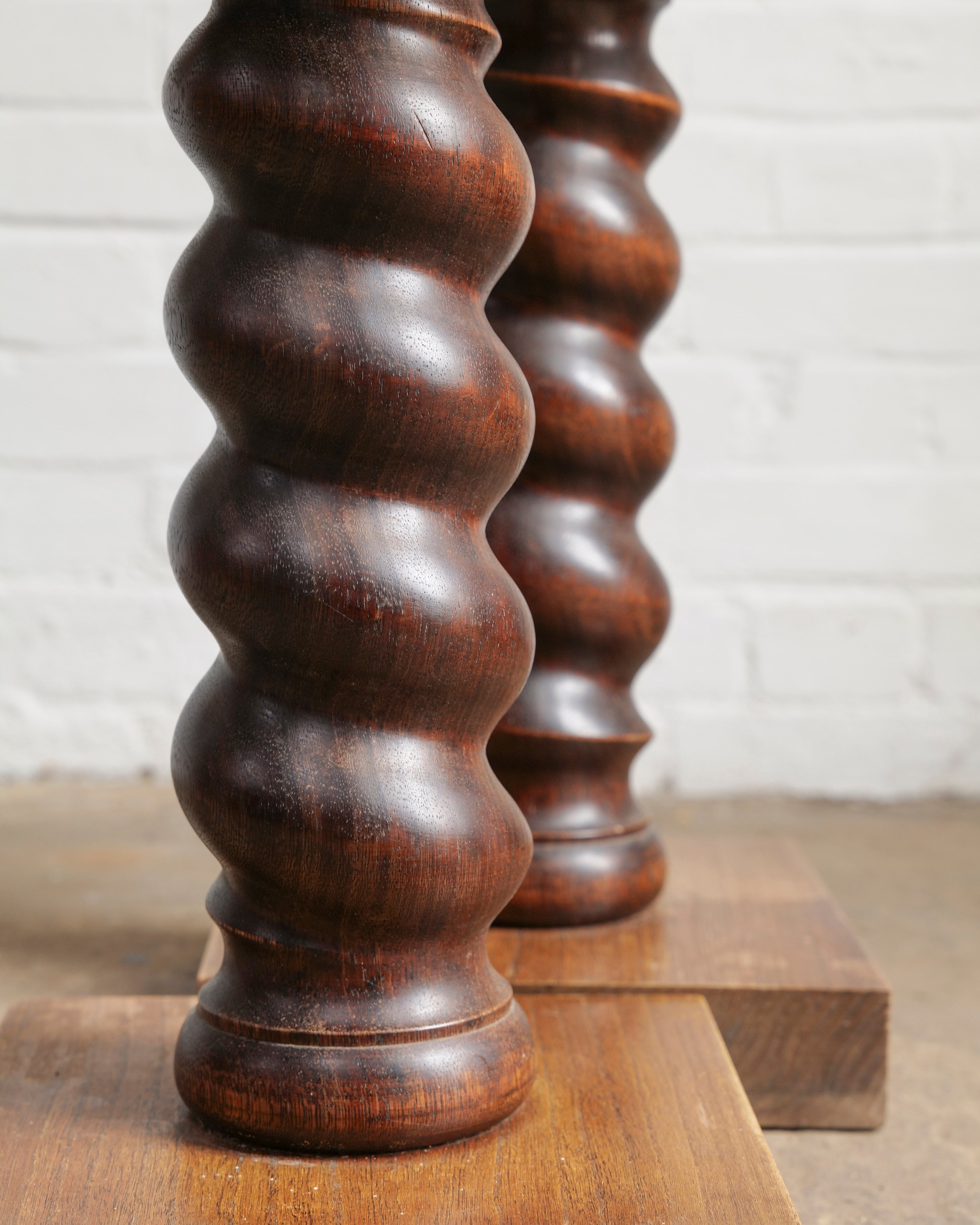 A Pair of French Barley Twist Hand Turned Tables