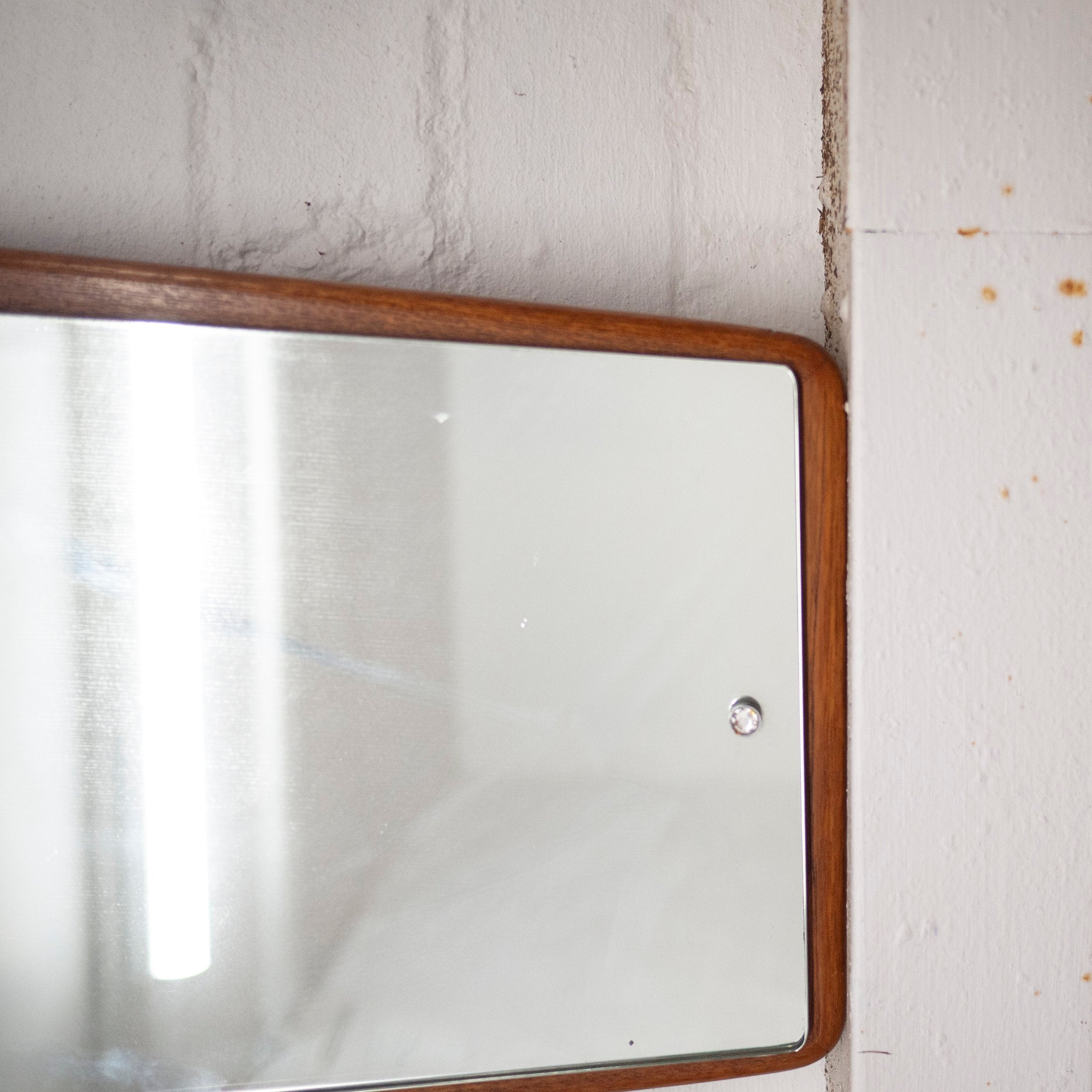 Vintage Teak Tapered Wall Mirror, 1960s