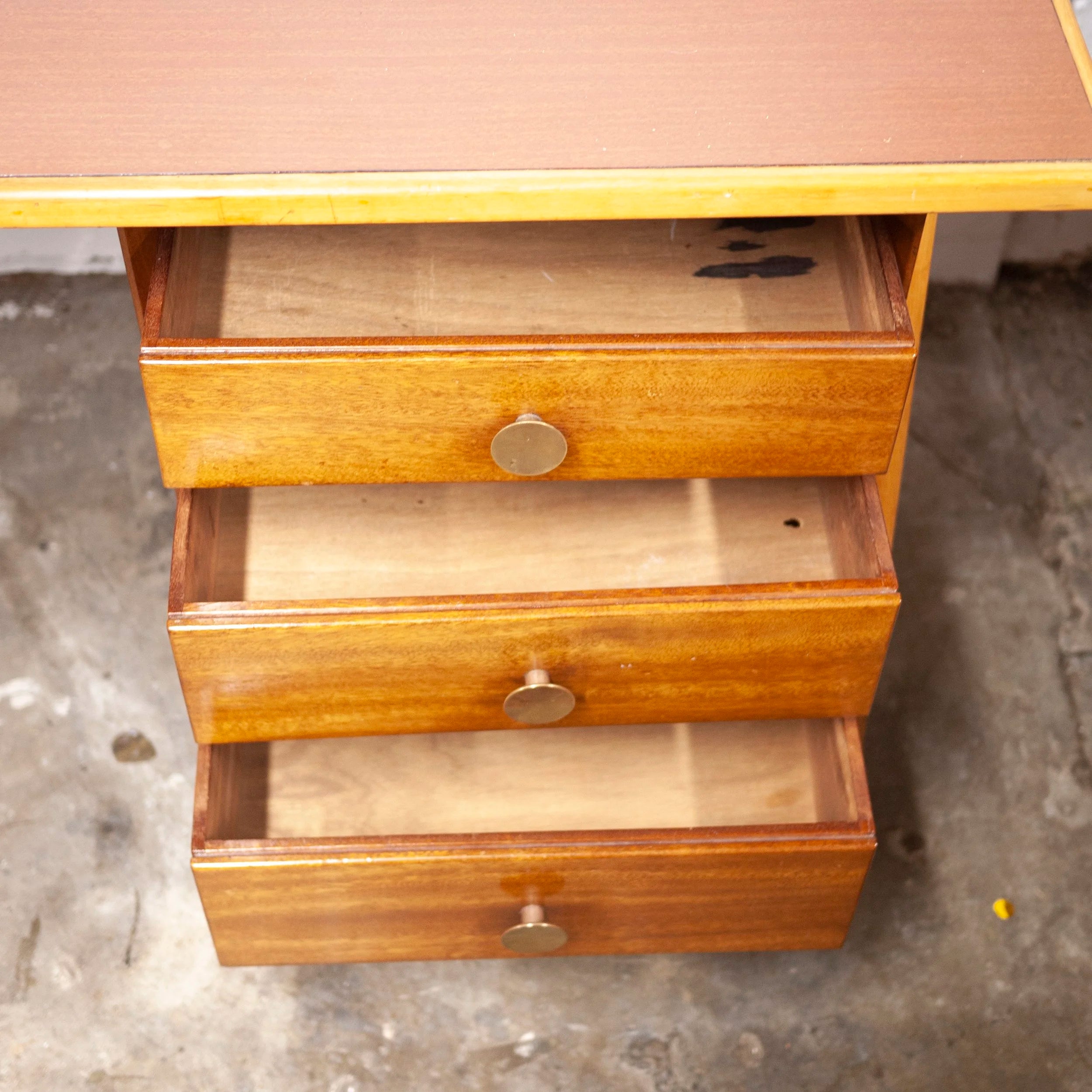 Mid-Century Teak Desk with Formica Top, 1960s