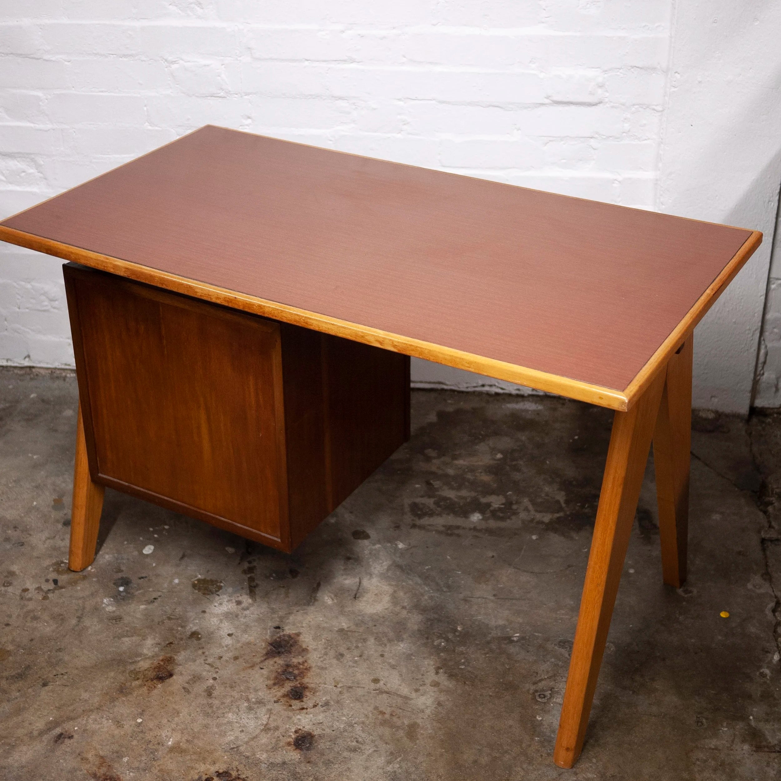 Mid-Century Teak Desk with Formica Top, 1960s