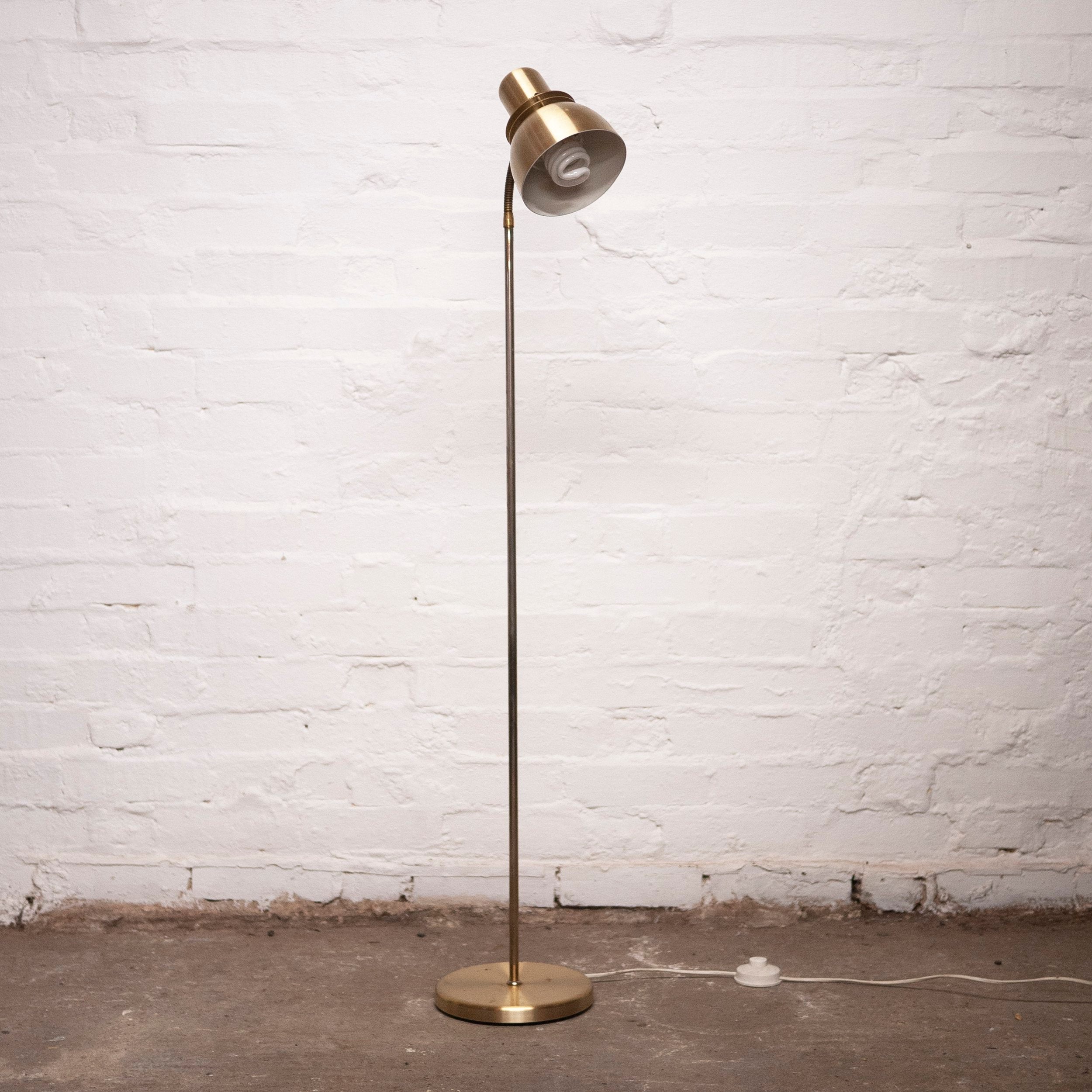 Swedish Mid-Century Gold Floor Lamp by Belid, 1970s