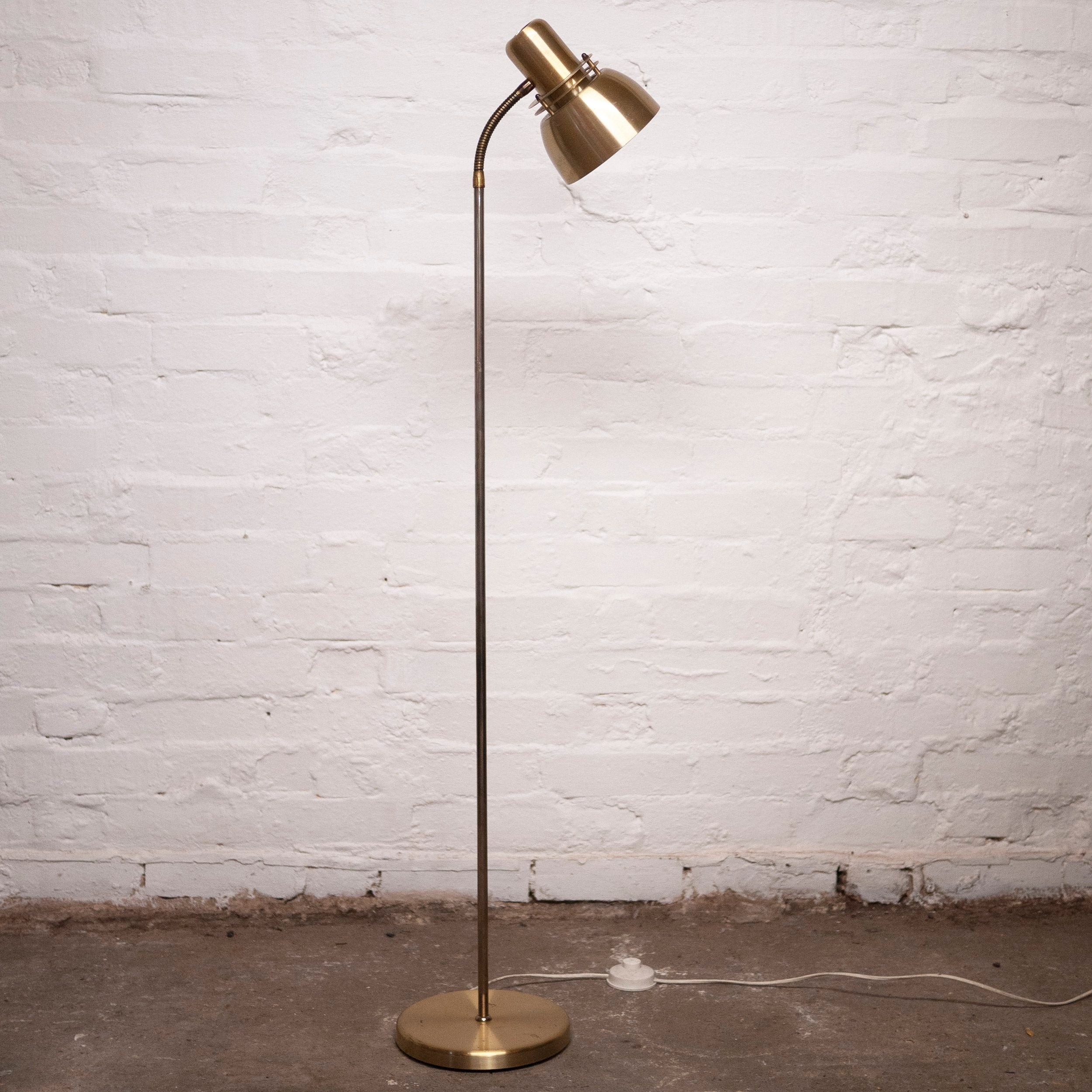 Swedish Mid-Century Gold Floor Lamp by Belid, 1970s