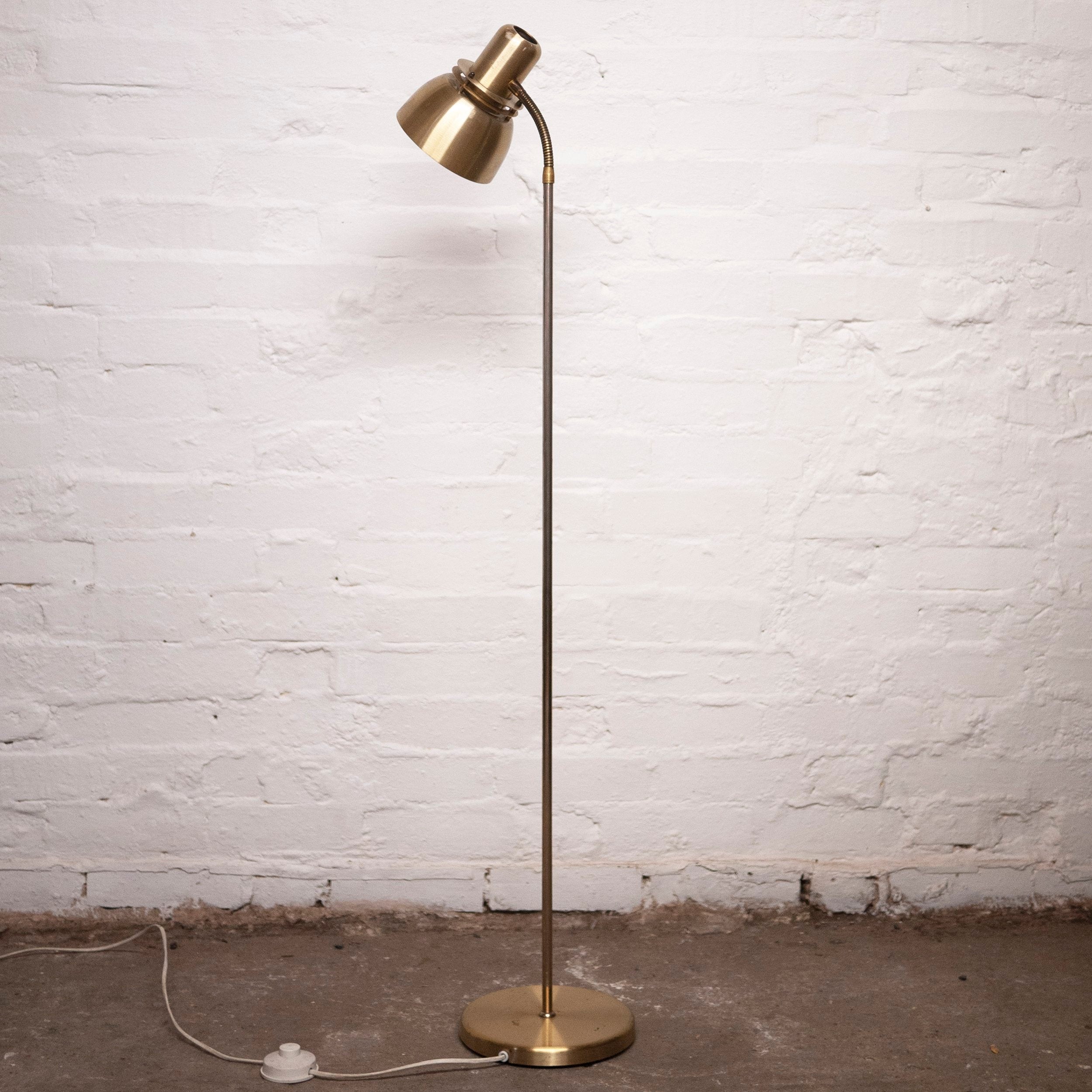 Swedish Mid-Century Gold Floor Lamp by Belid, 1970s