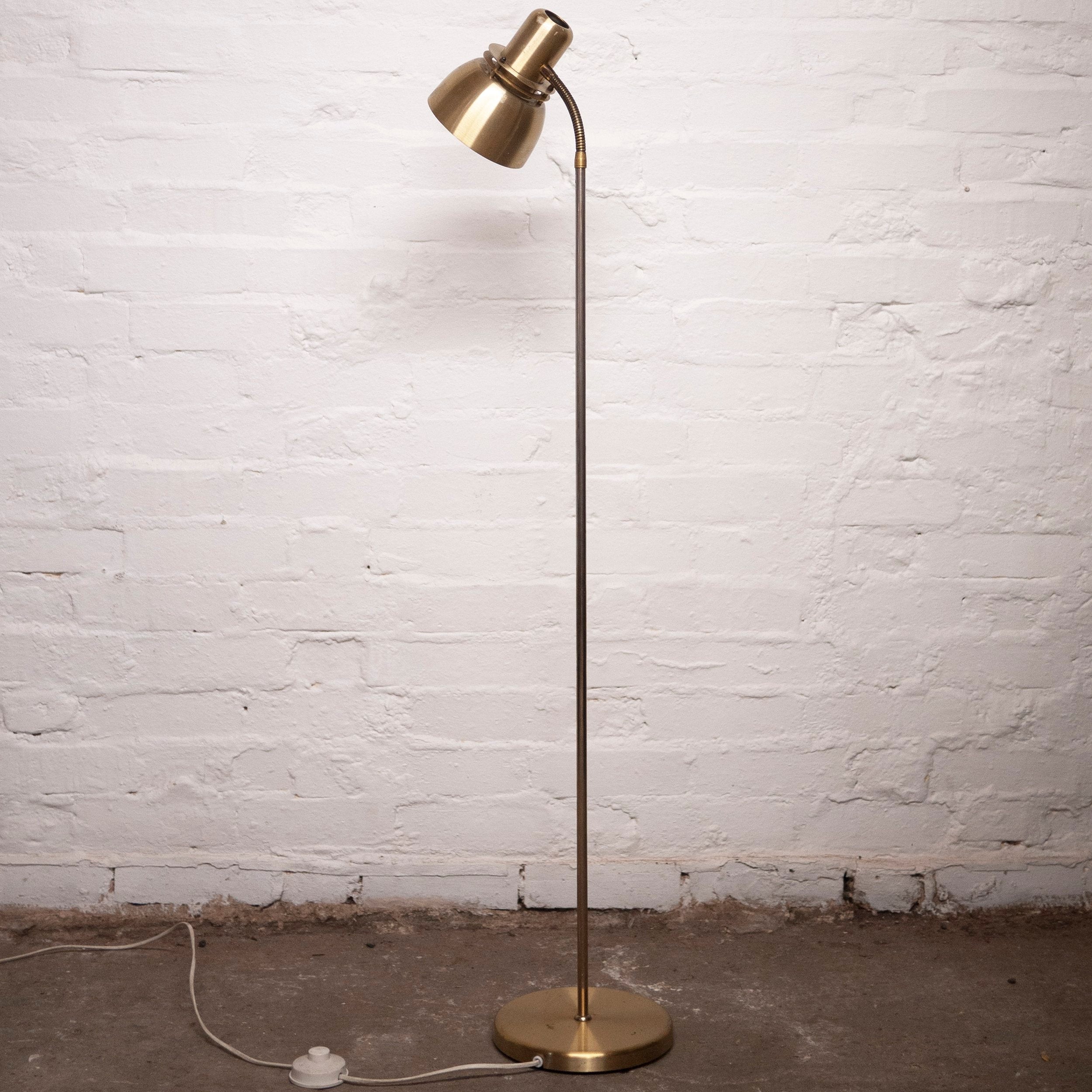 Swedish Mid-Century Gold Floor Lamp by Belid, 1970s