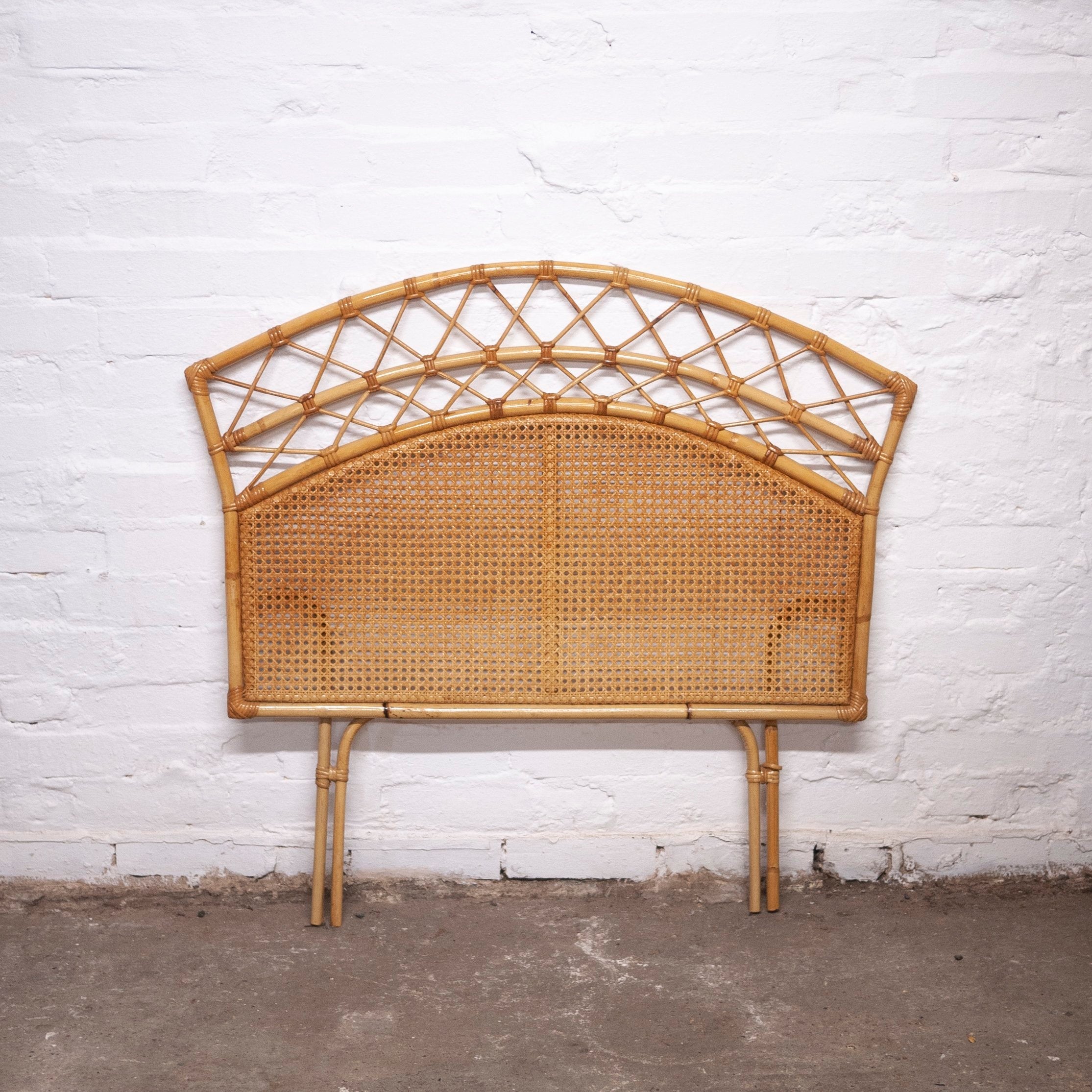 Vintage Single Bamboo and Cane Headboard/Bedhead, 1970s