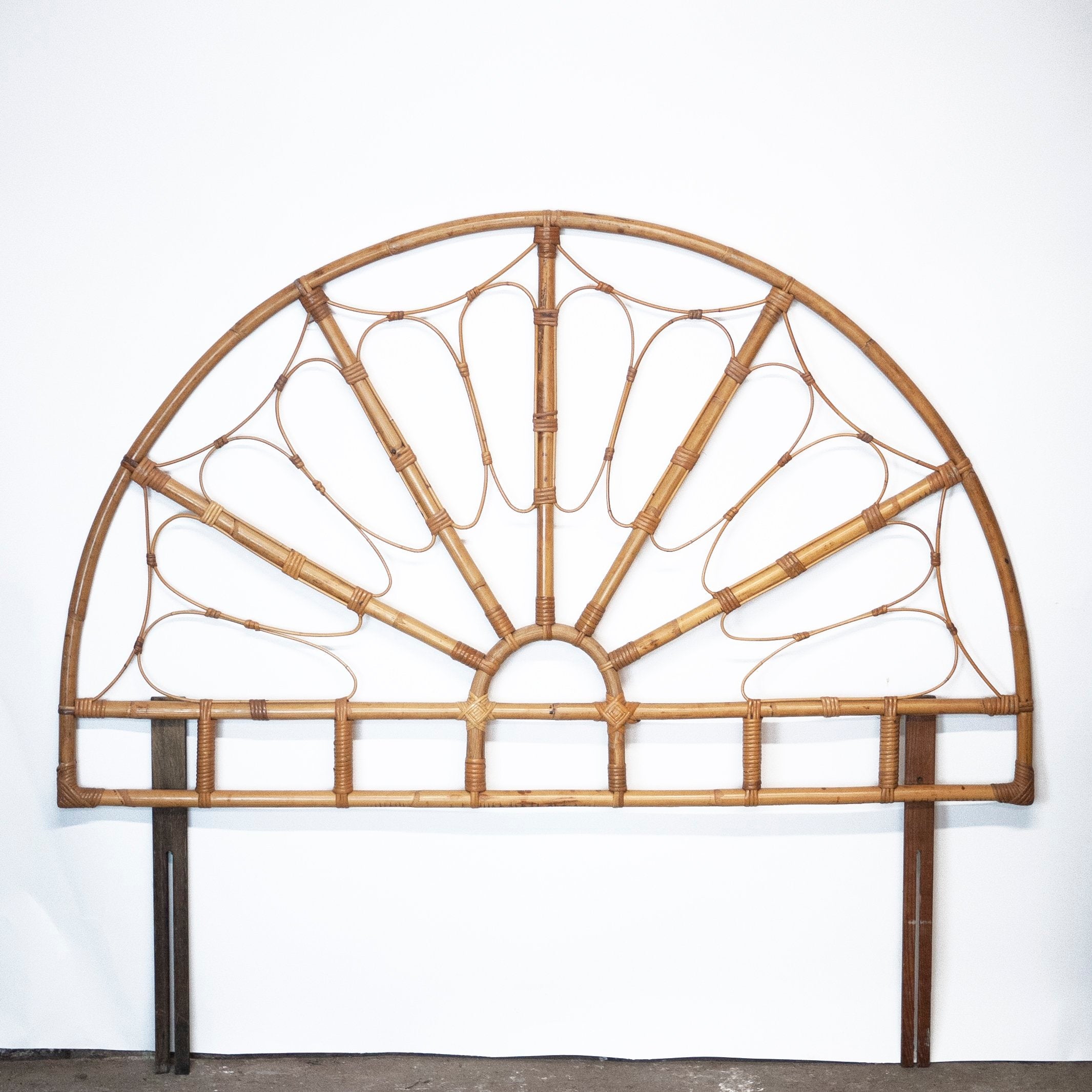 Vintage Double Bamboo and Cane Headboard/Bedhead, 1970s