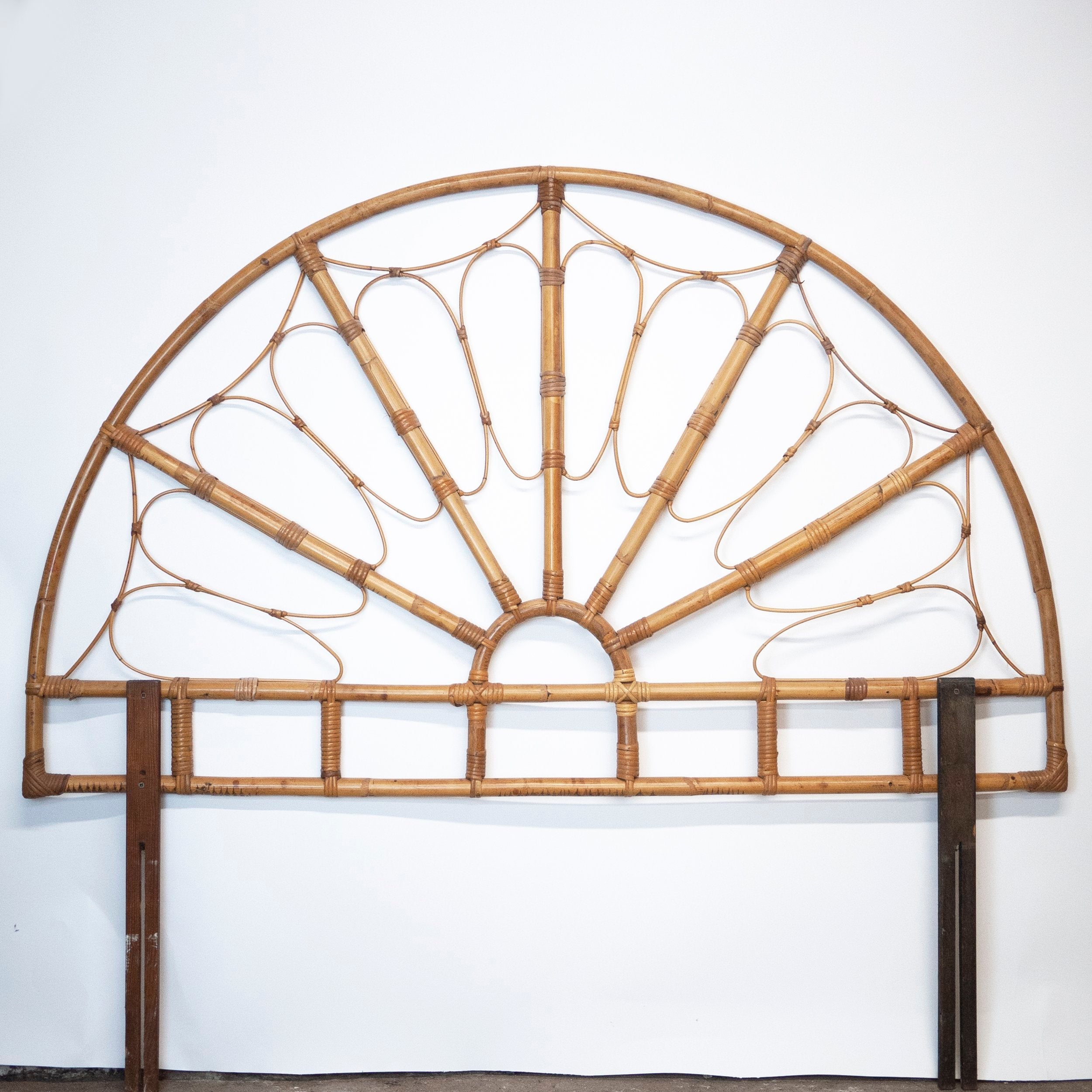 Vintage Double Bamboo and Cane Headboard/Bedhead, 1970s