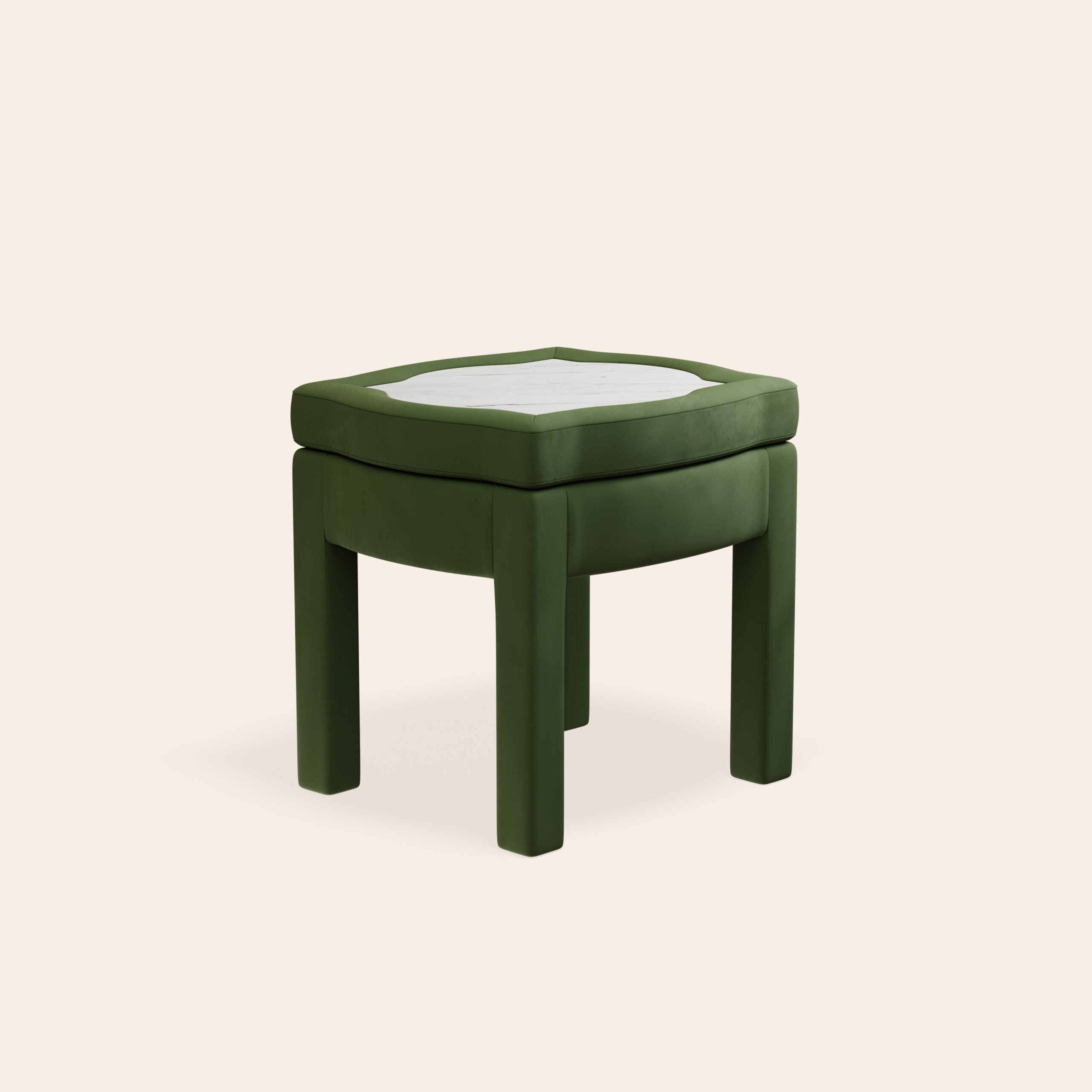 Piero Footstool, Zucchini Velvet