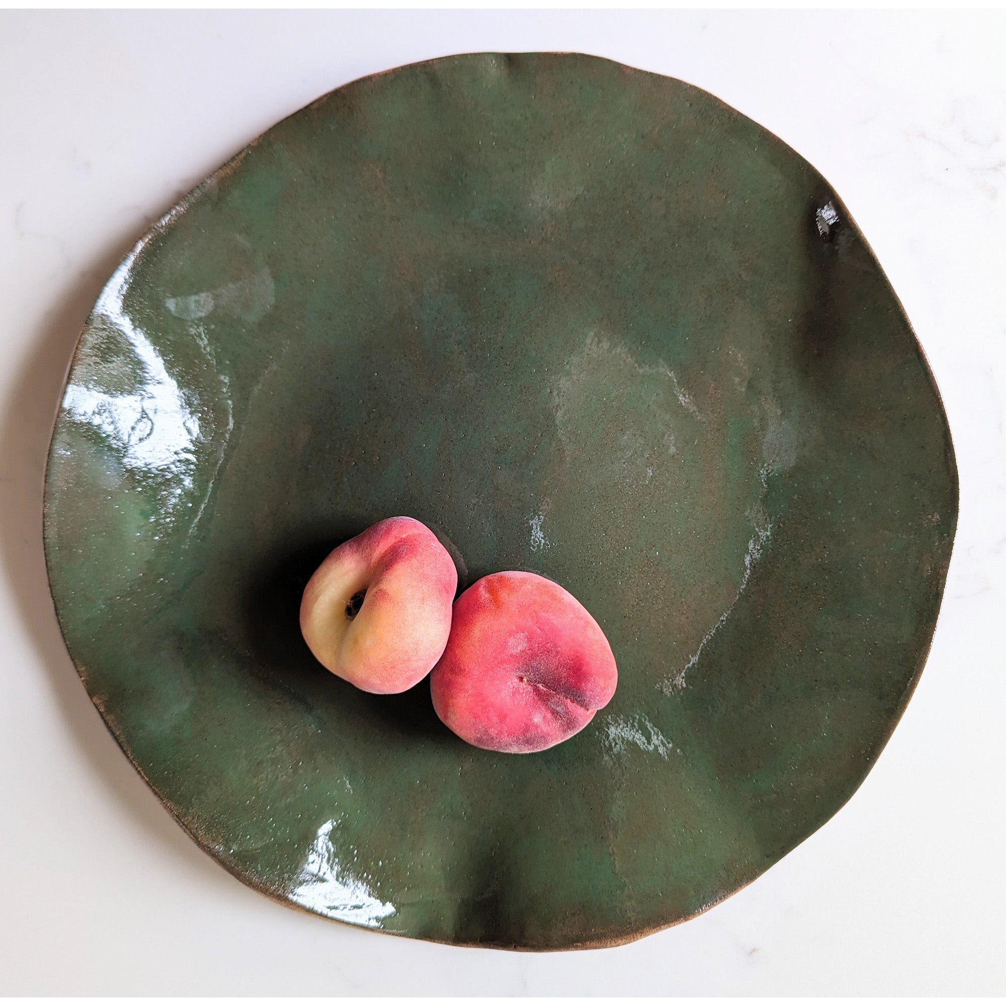 Deep Green Wavy Serving Platter