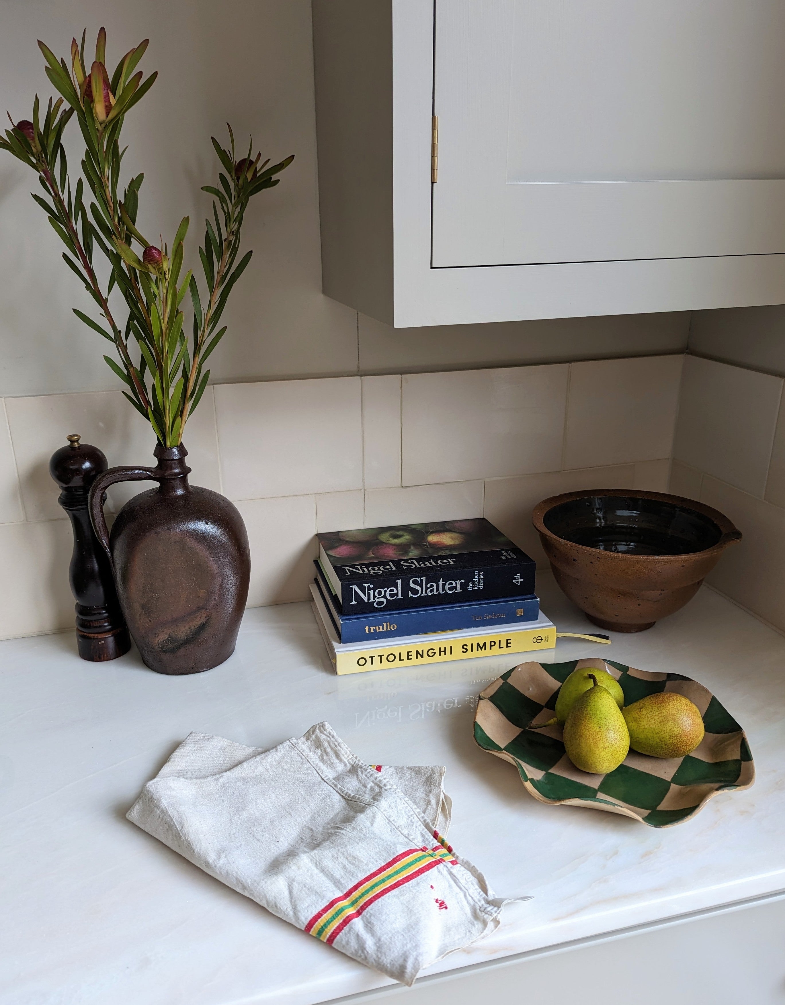 Green Wavy Check Serving Platter