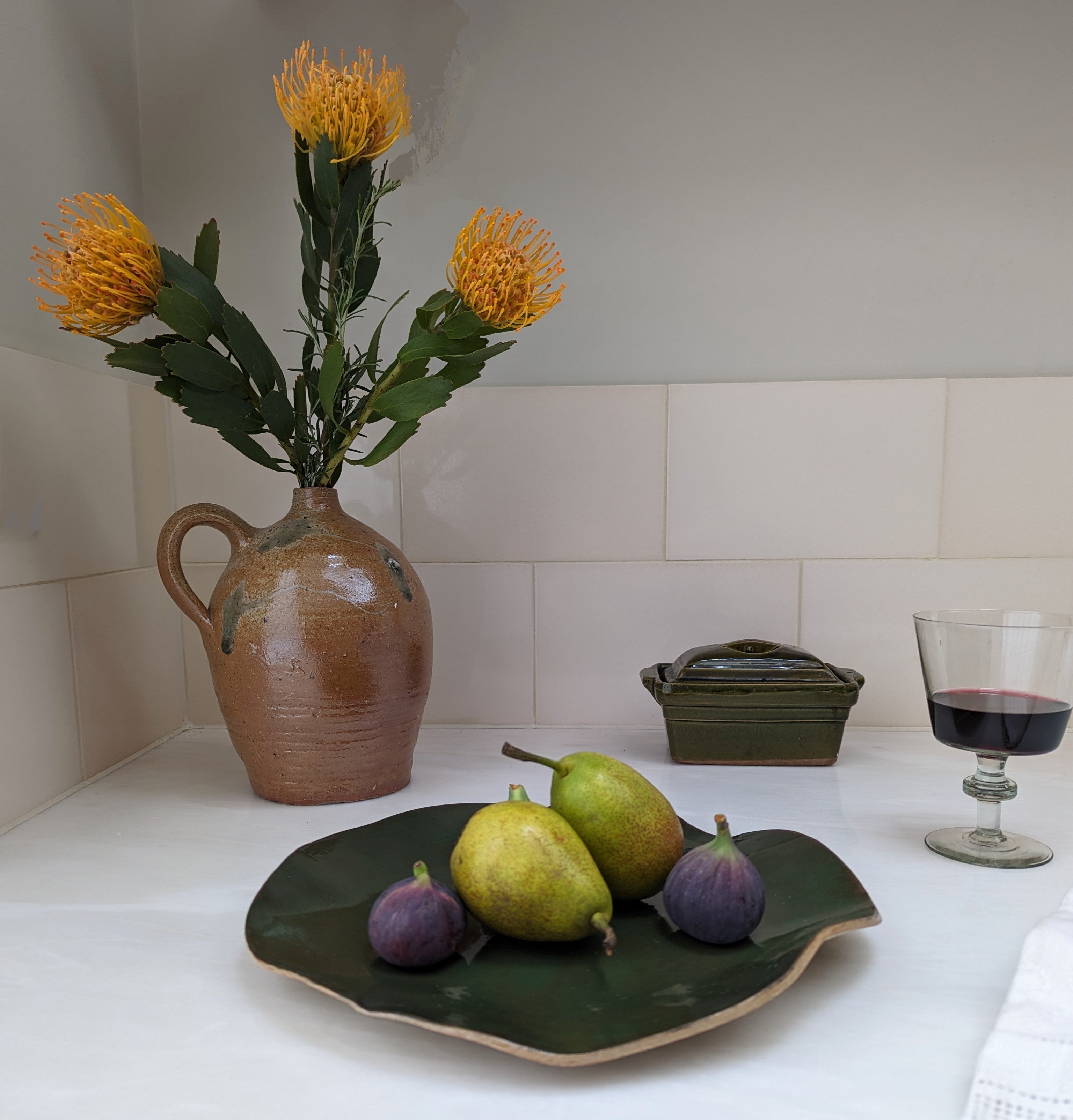 Deep Green Wavy Serving Platter