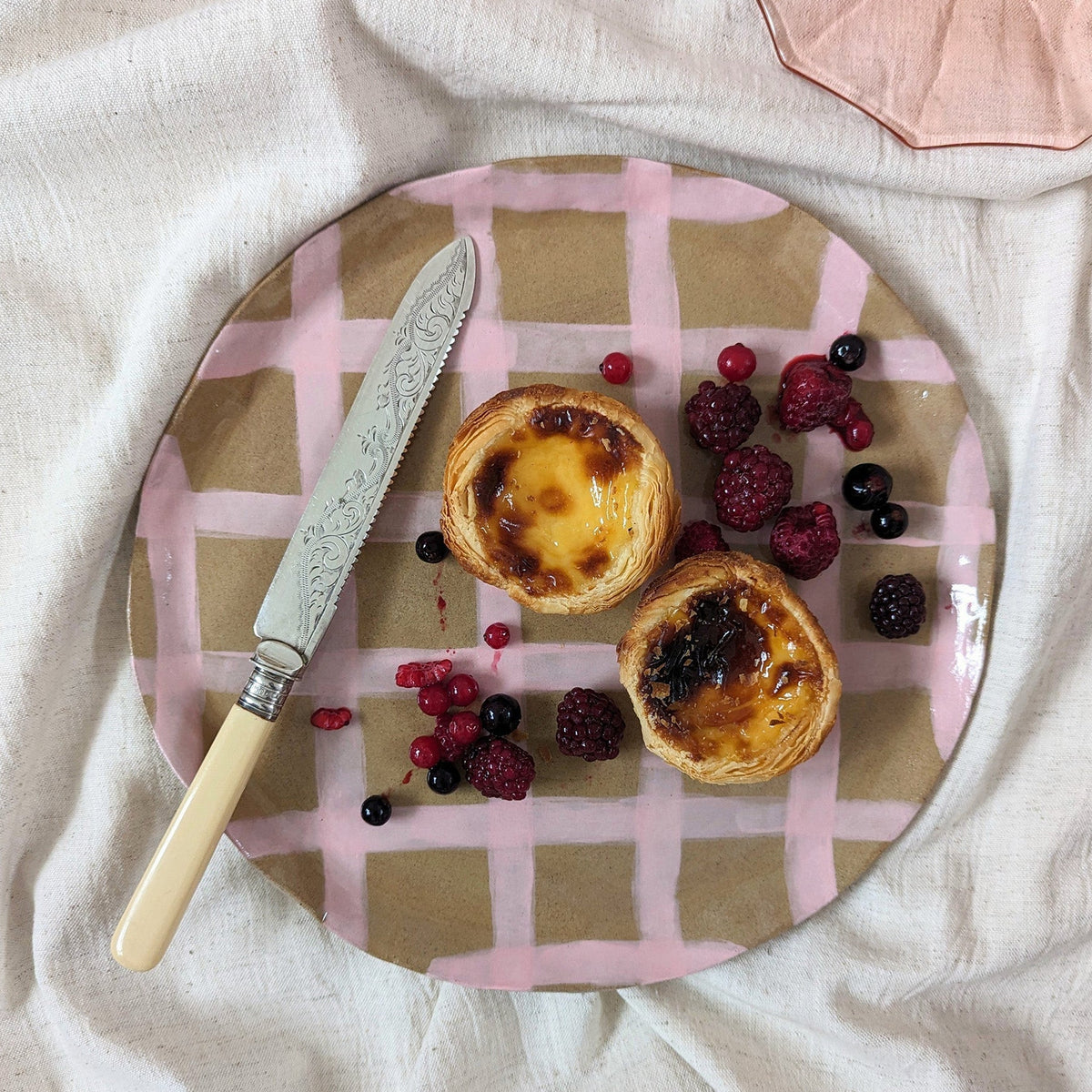 Pink Gingham Serving Platter