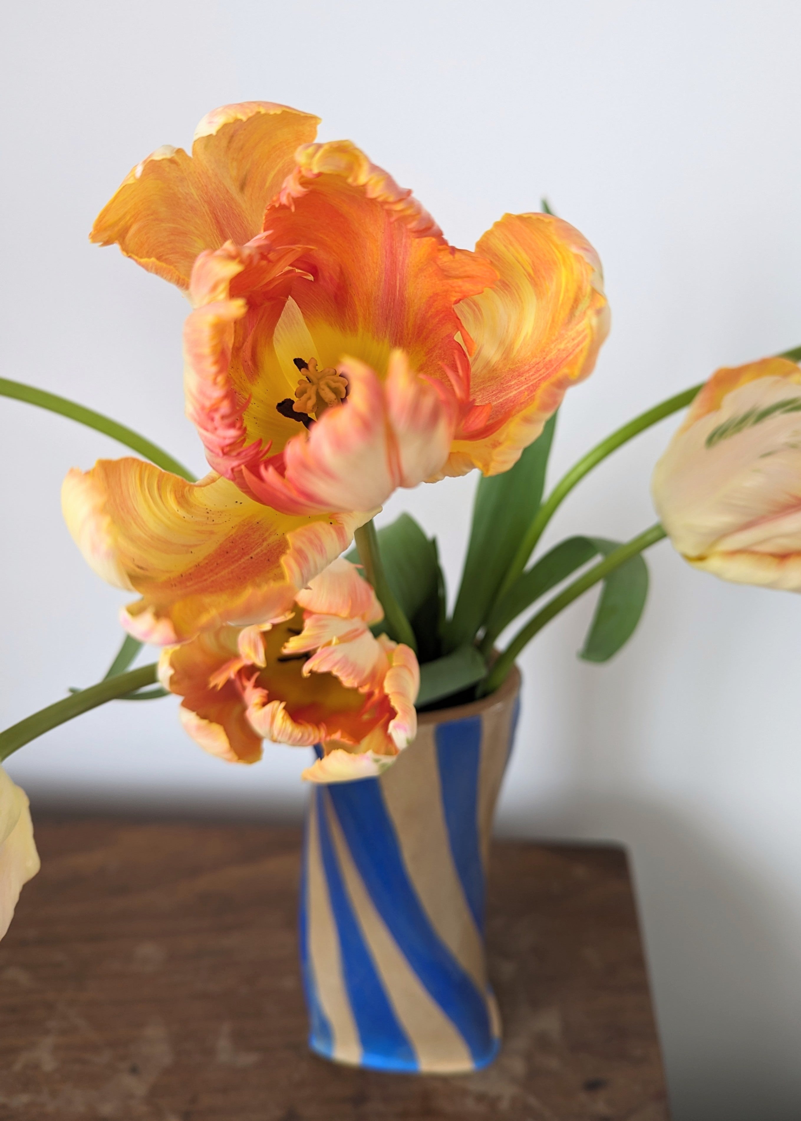 Blue Stripe Twist Vase