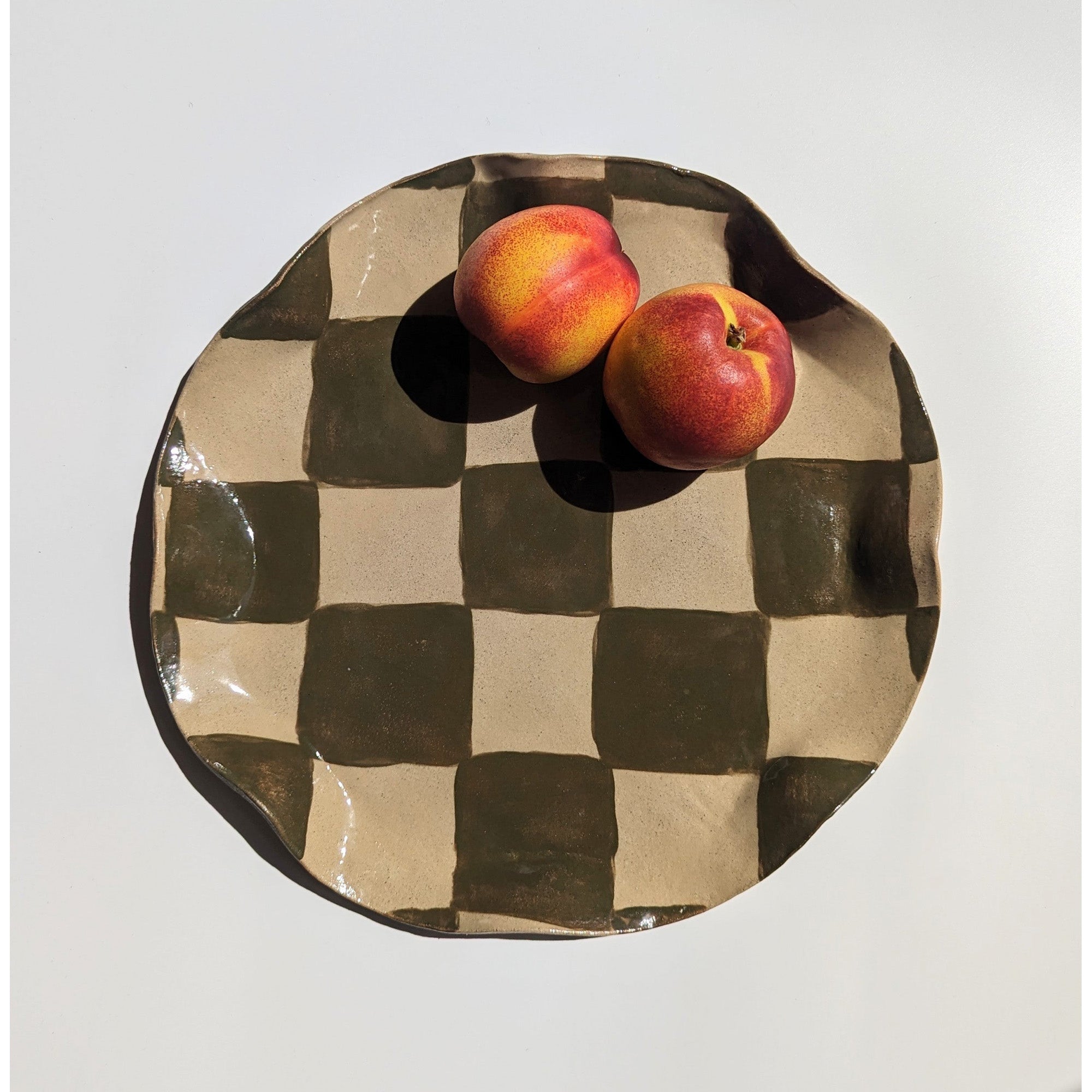 Olive Wavy Check Platter