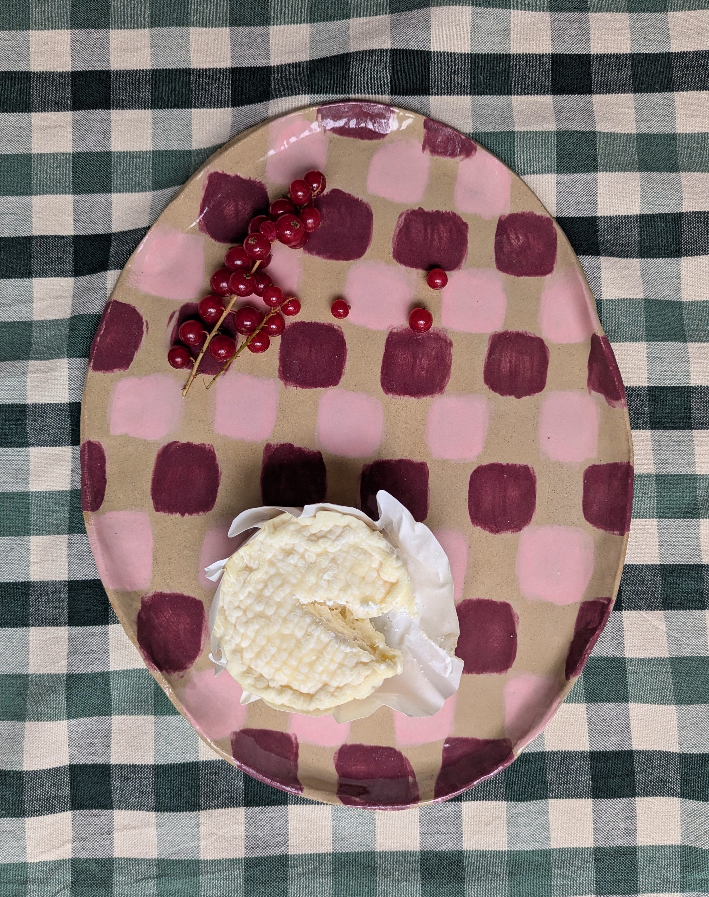 Pink & Burgundy Dash Platter