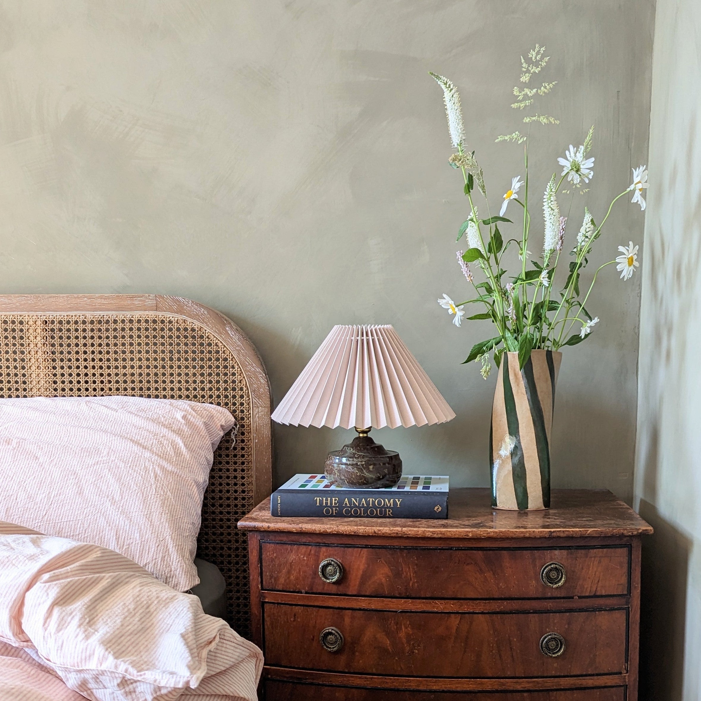 Green Stripe Twist Vase