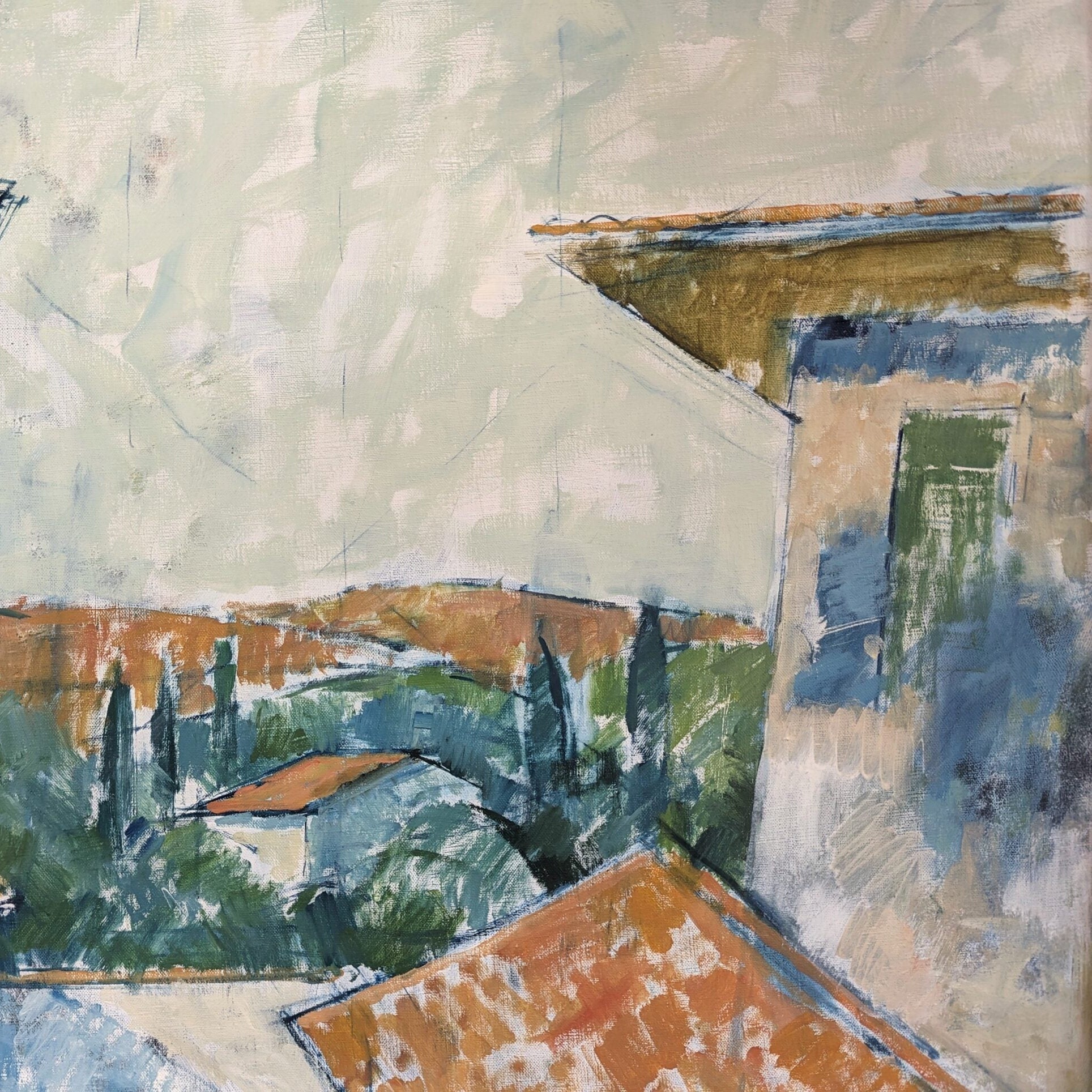 Rustic Houses Oil Painting