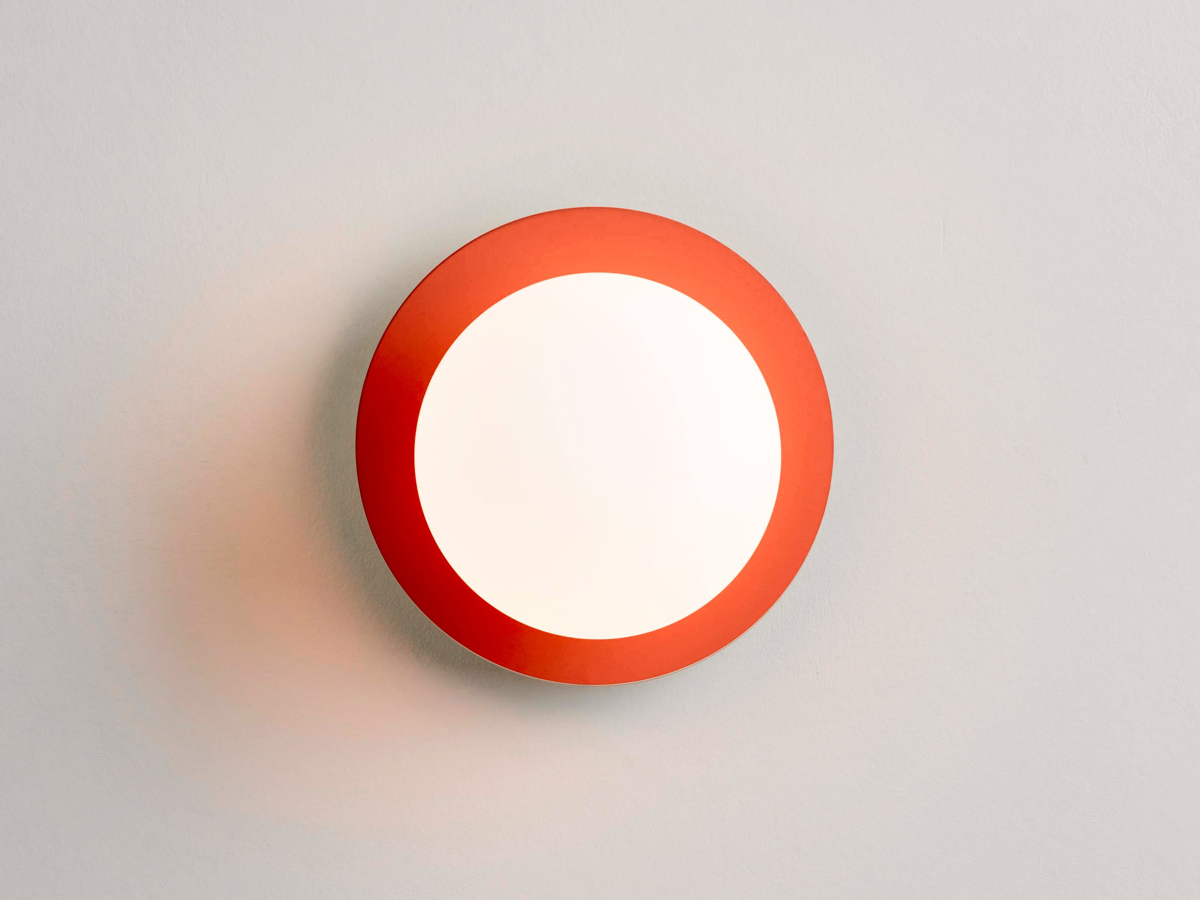 Peel orange opal disk wall light