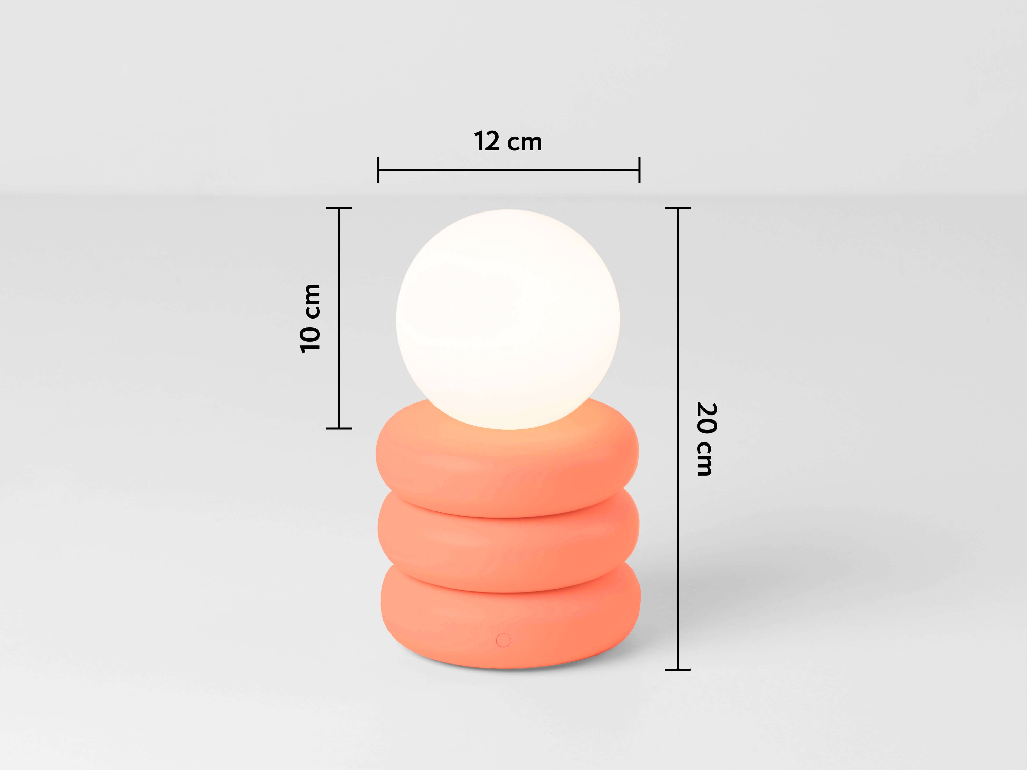 Peel orange tube cordless table lamp