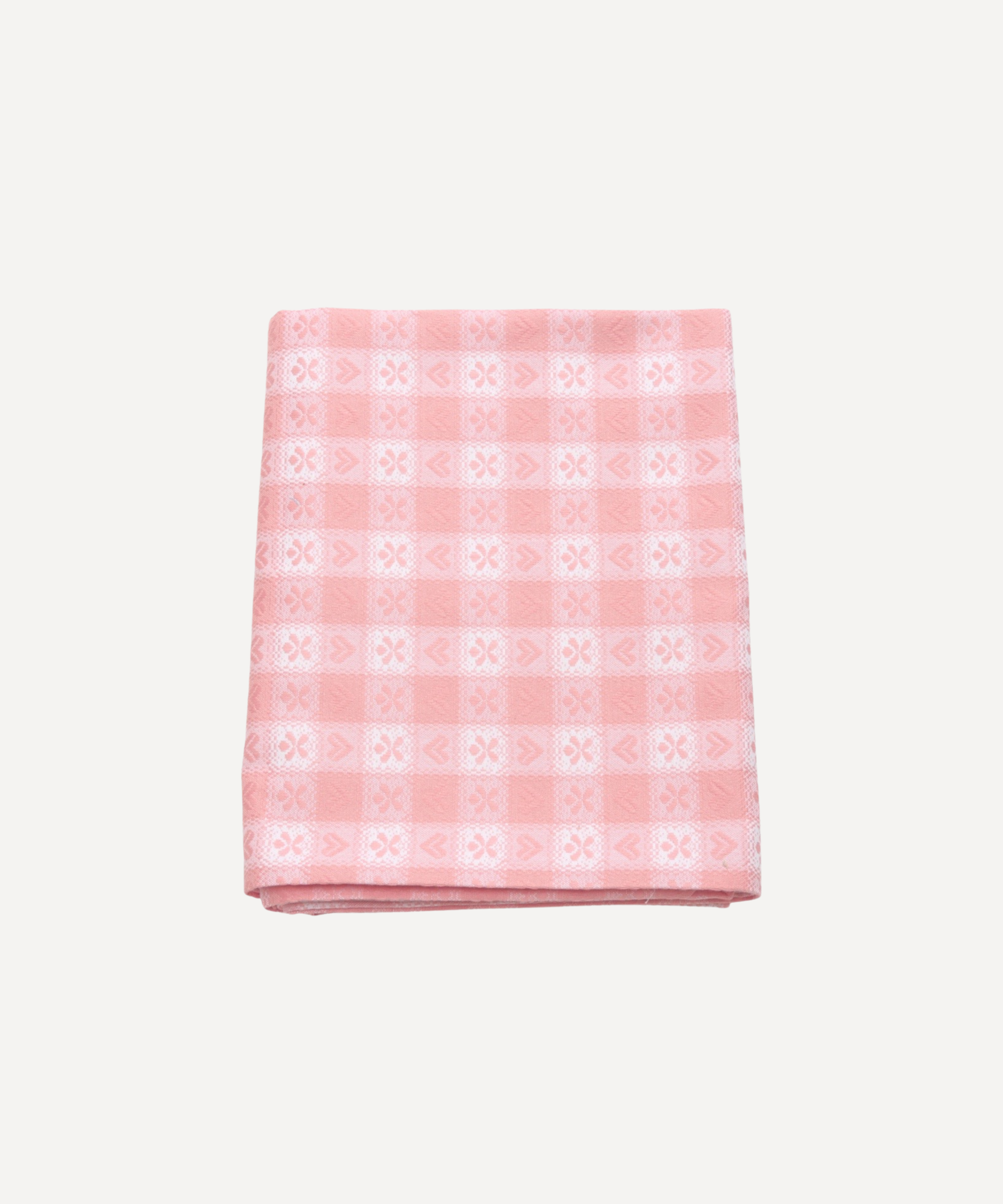 Pink Alpine Chalet Cotton Gingham Tablecloth, Italian Cotton, 230 x 150cm