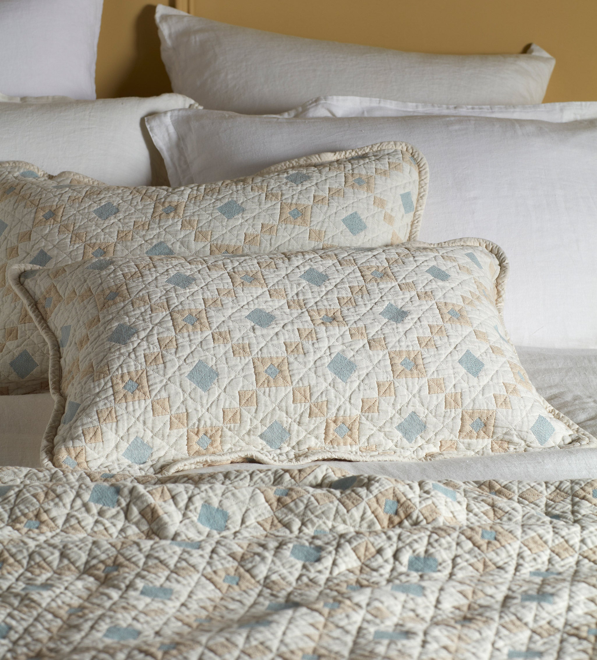 Pippa Patchwork 100% Cotton Quilted Cushion Cover