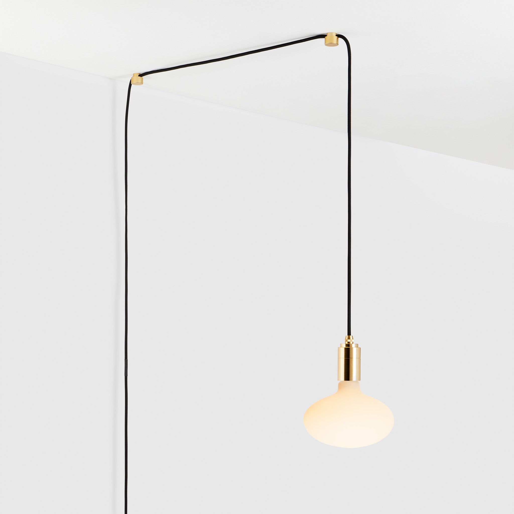 Oval Dim-to-Warm Plug-In Pendant in Brass