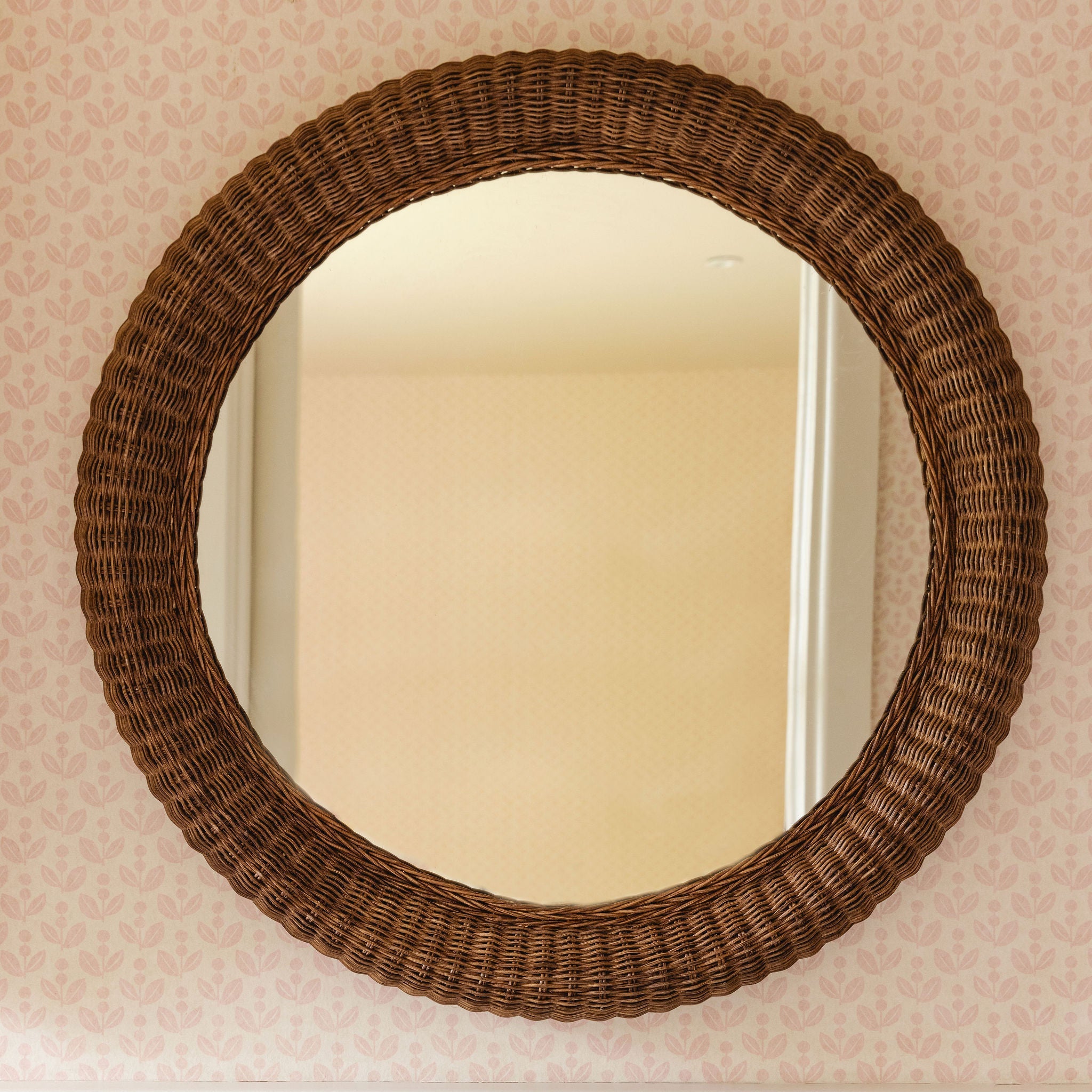 Polly Round Rattan Mirror